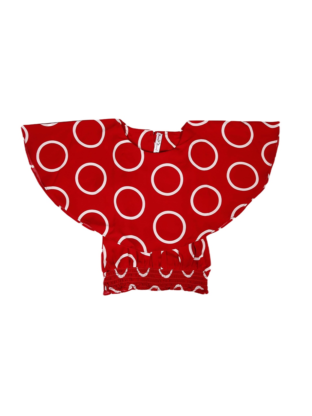 

Hunny Bunny Girls Geometric Printed Georgette Cape Top, Red