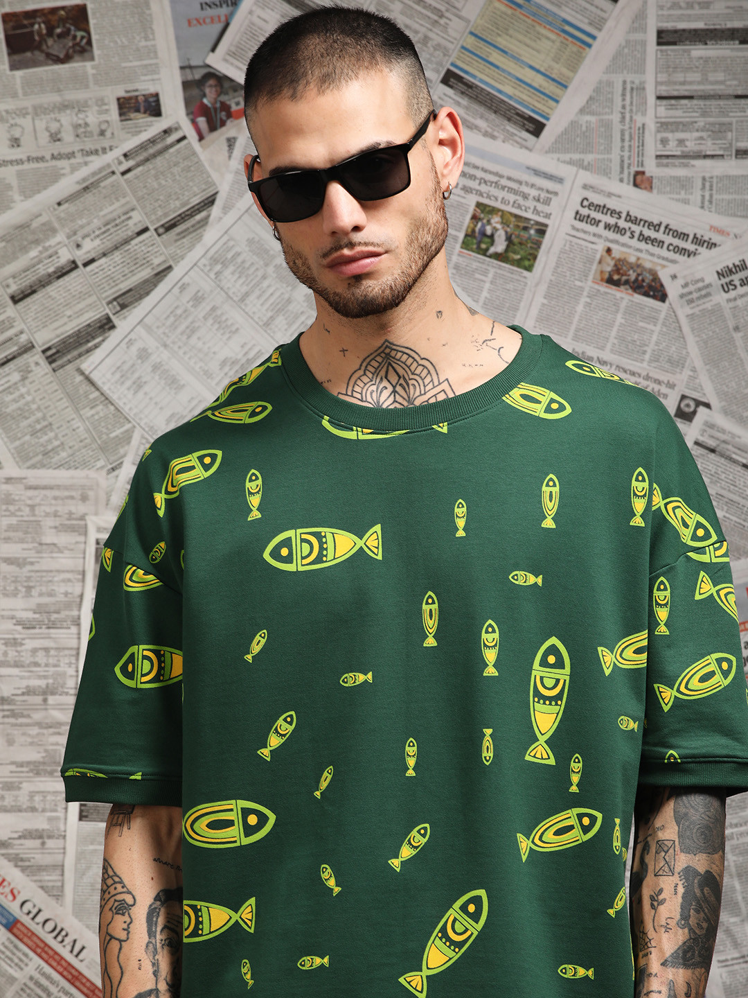 

Stormborn Men Conversational Printed Round Neck T-shirt, Green