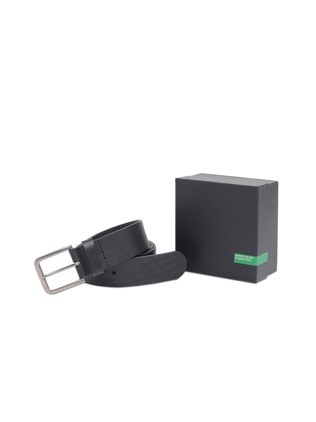 

United Colors of Benetton Men Tang Leather Formal Reversible Belt, Black