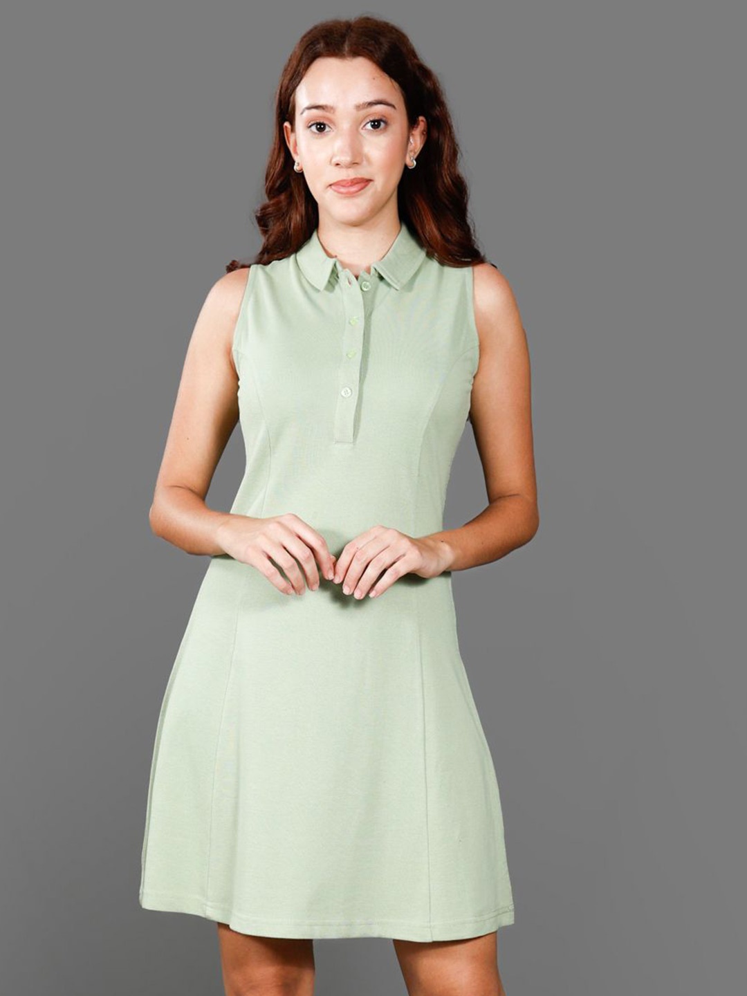 

Chemistry Women Fit and Flare Sleeveless Dress, Green