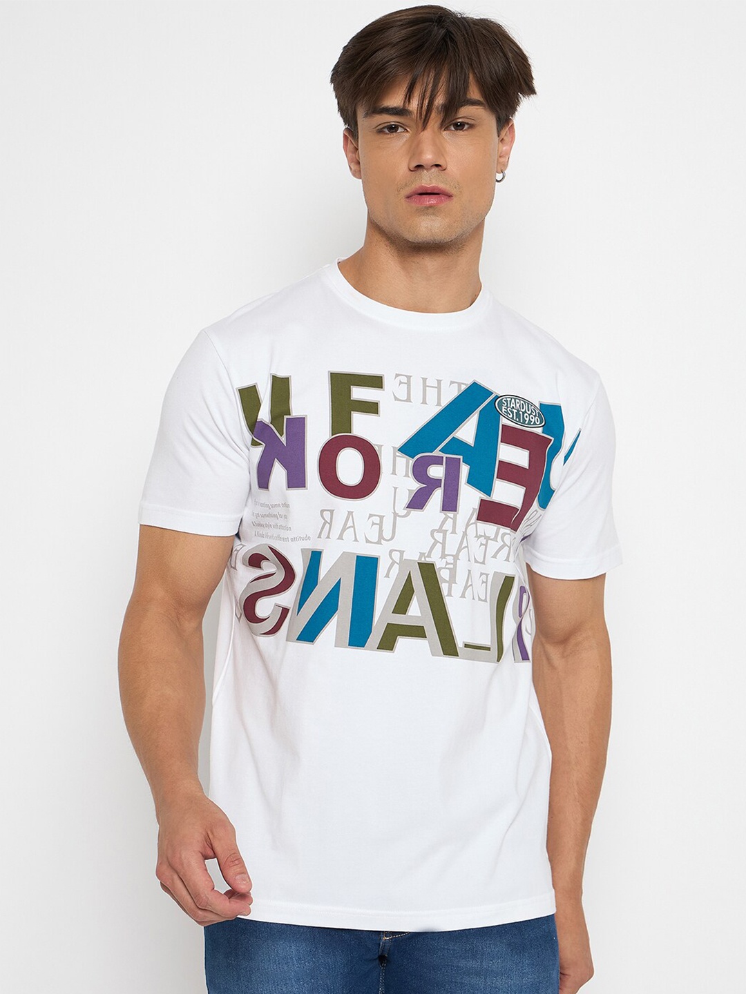 

Duke Men Typography Printed Round Neck T-shirt, White