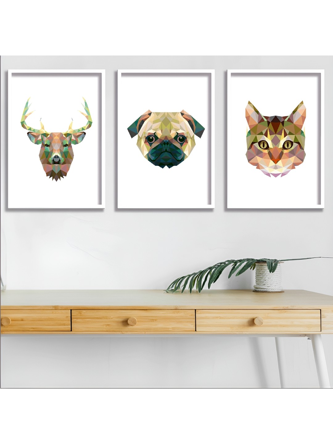 

Aura White & Beige 3 Piece Wood Birds and Animals Wall Paintings