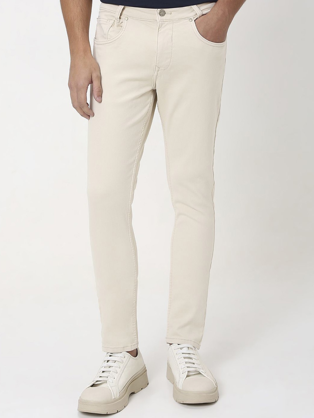 

Mufti Men Skinny Fit Stretchable Jeans, Off white