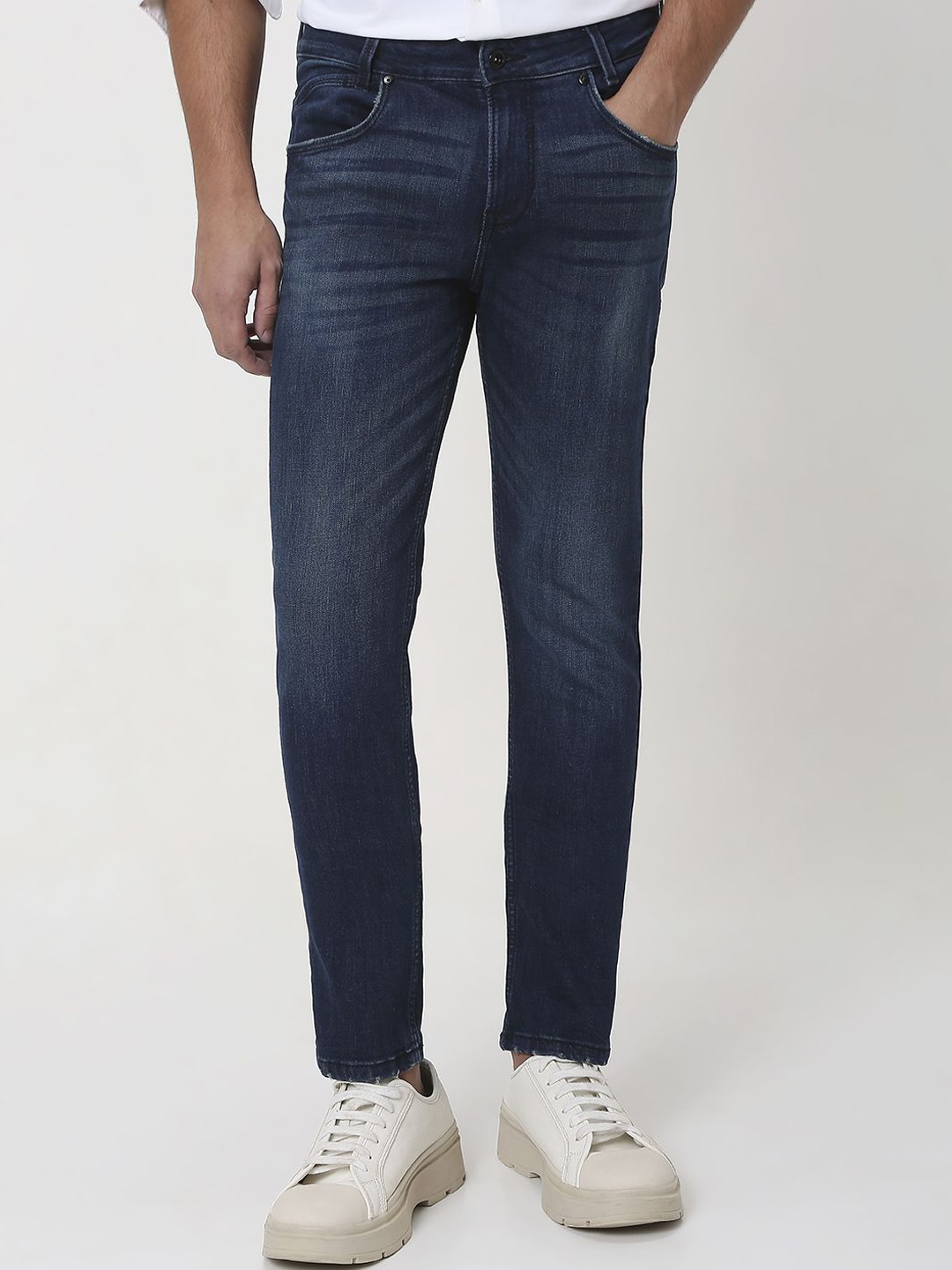 

Mufti Men Skinny Fit Light Fade Stretchable Jeans, Navy blue