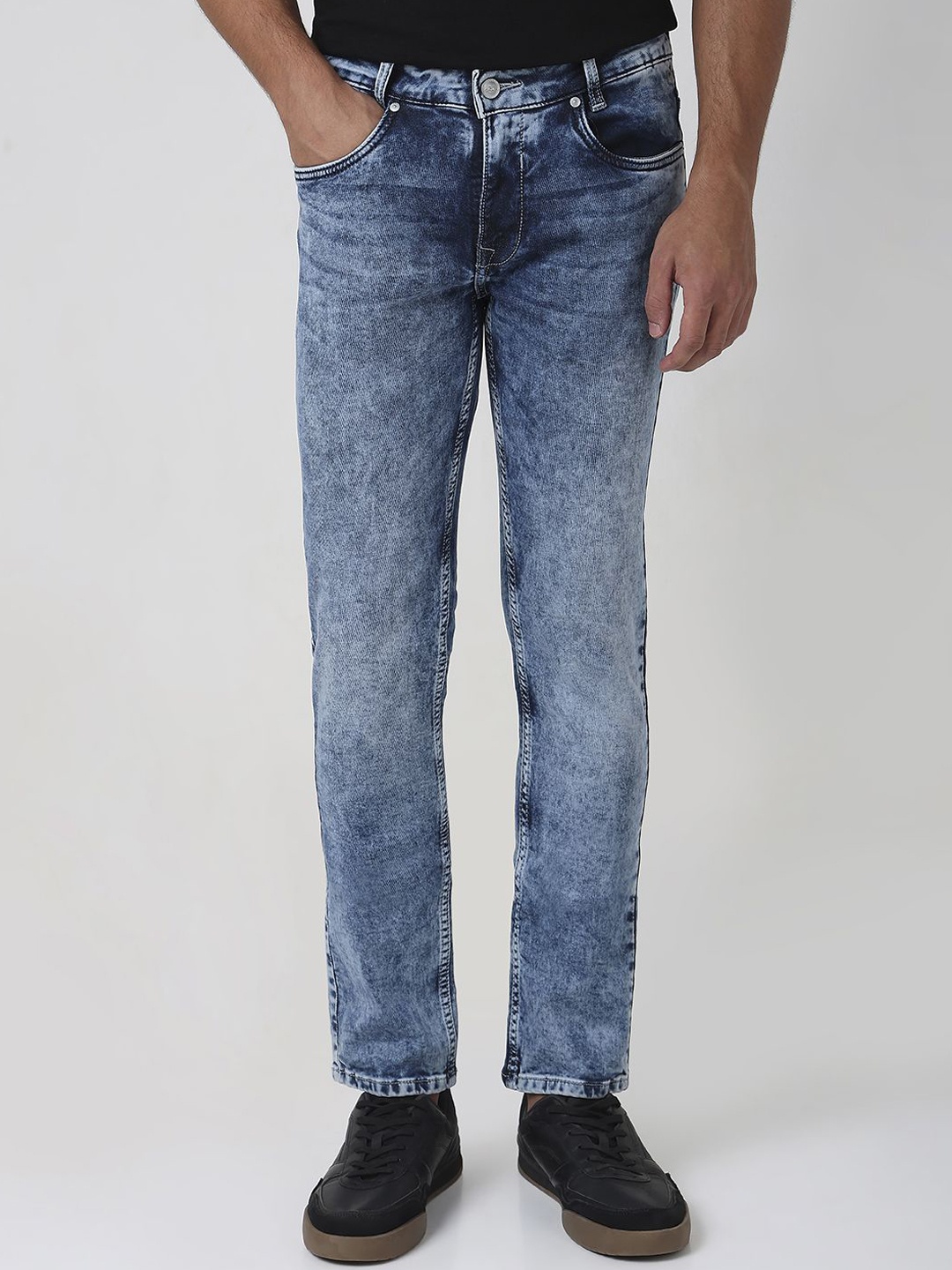 

Mufti Men Skinny Fit Heavy Fade Stretchable Jeans, Blue