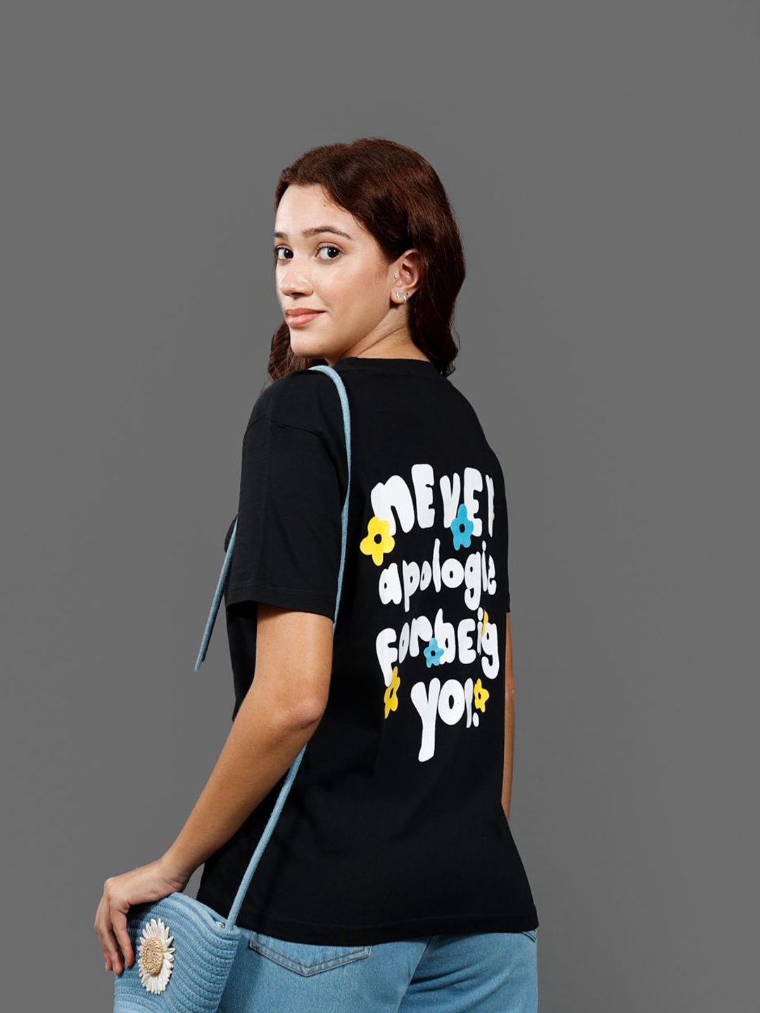 Roadster Women Typography Printed Cotton T-Shirt, Black