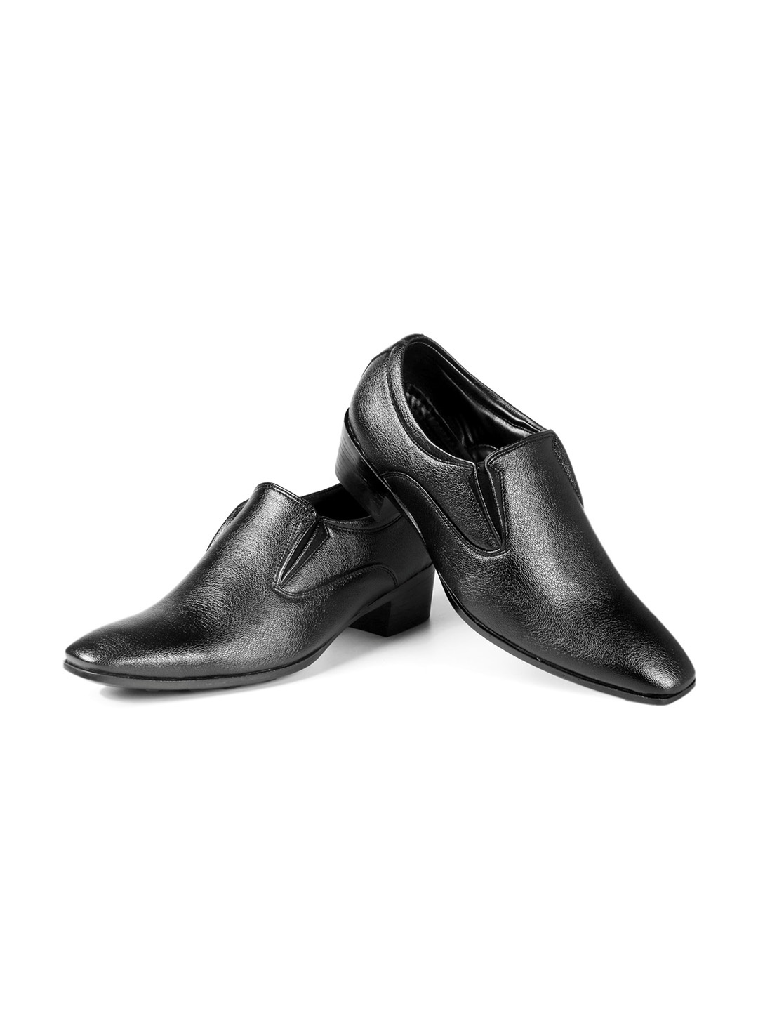

Bxxy Men Elevator Textured Formal Slip-Ons, Black
