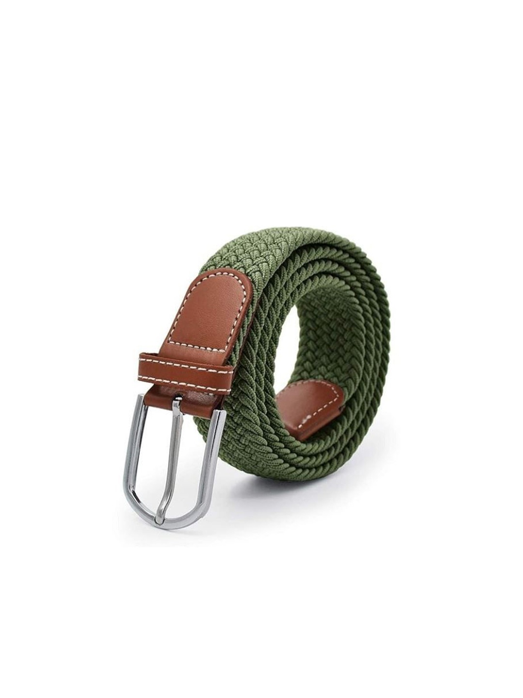 AXXTTITUDE Women Tang Braided Canvas Belt, Green