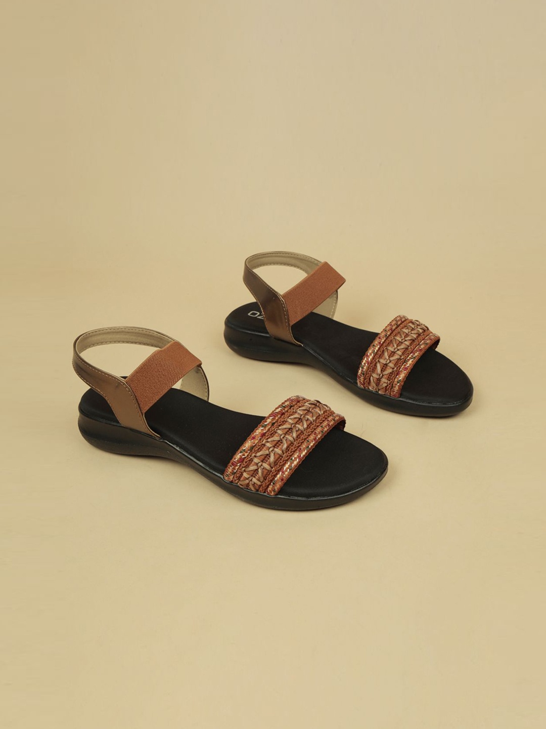

Ozuri Embellished Comfort Heeled Sandals, Tan