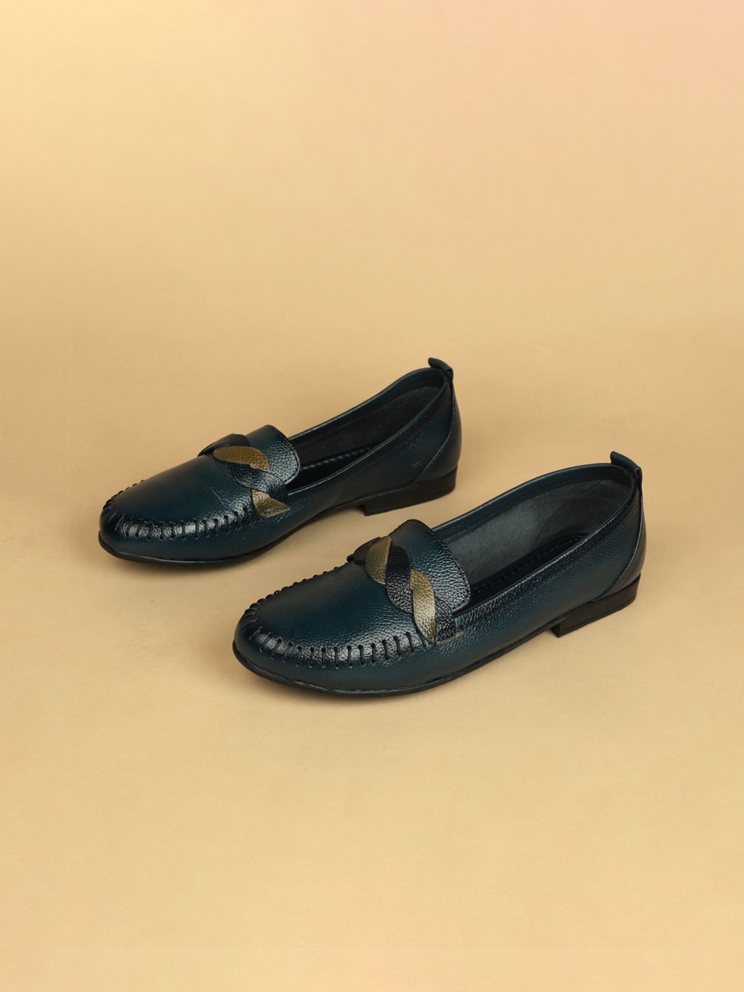 

Ozuri Leather Block Heel Pumps, Navy blue