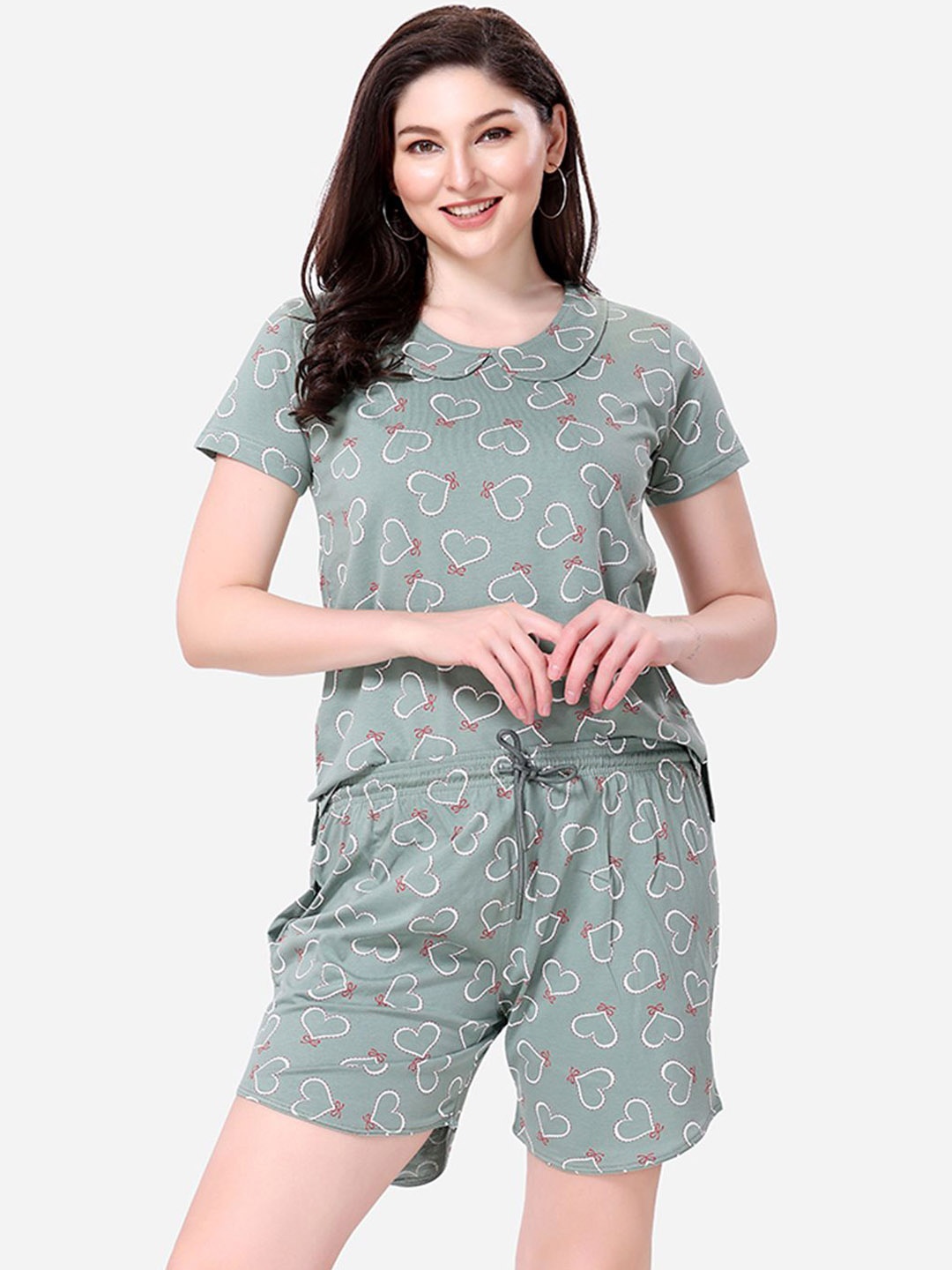 

Lenissa Women Printed Night suit LS-111, Green