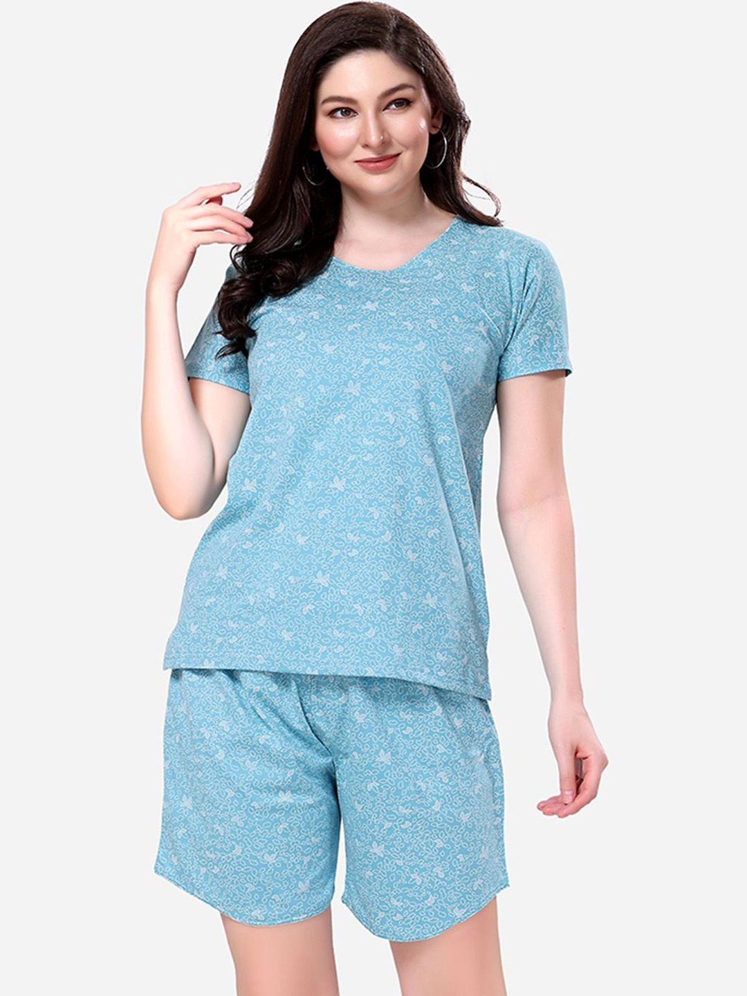 

Lenissa Women Printed Night suit LS-118, Blue