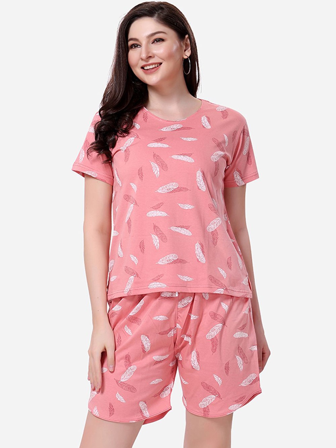 

Lenissa Women Printed Night suit LS-125, Peach