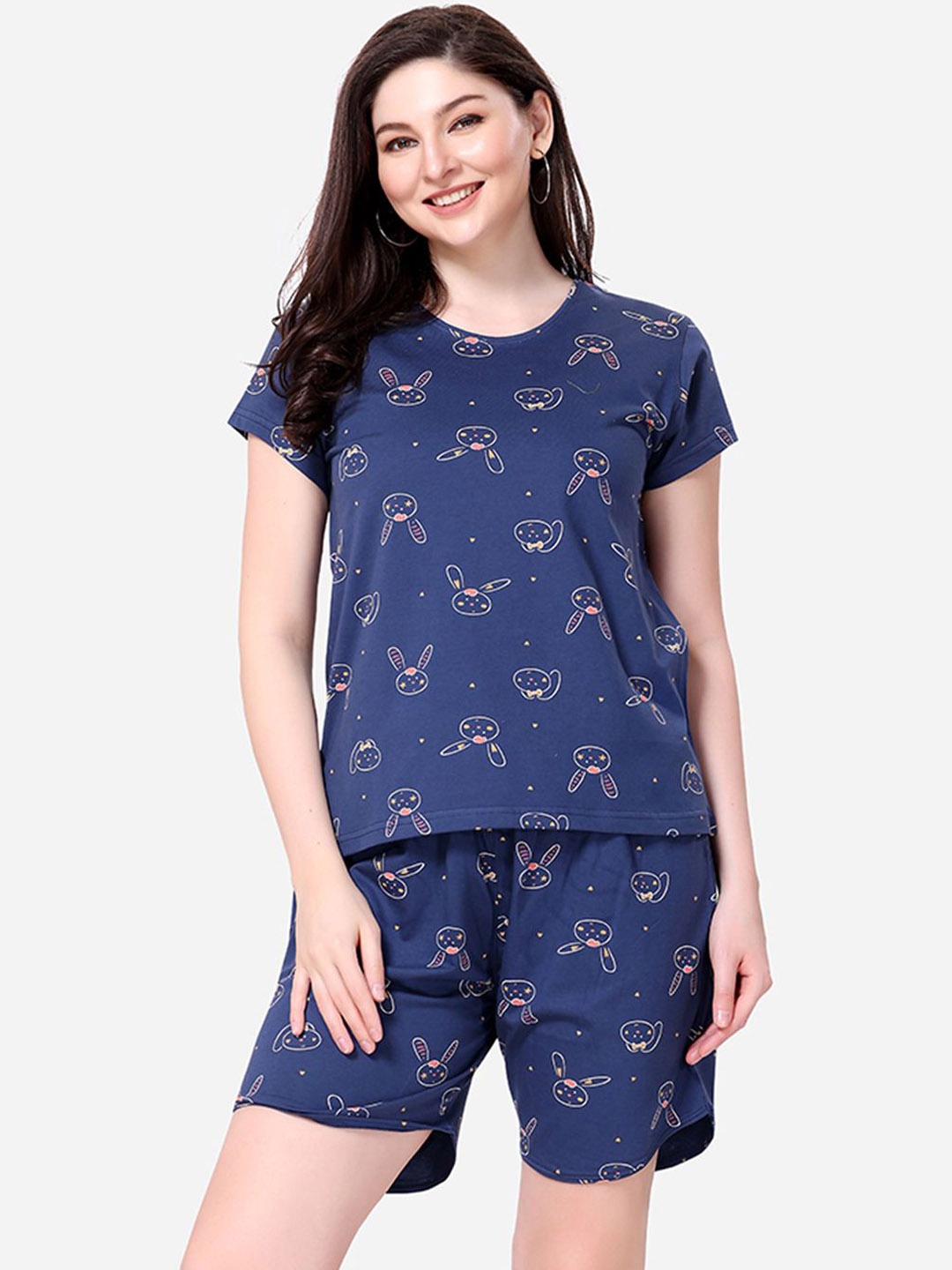 

Lenissa Women Printed Night suit LS-113, Blue