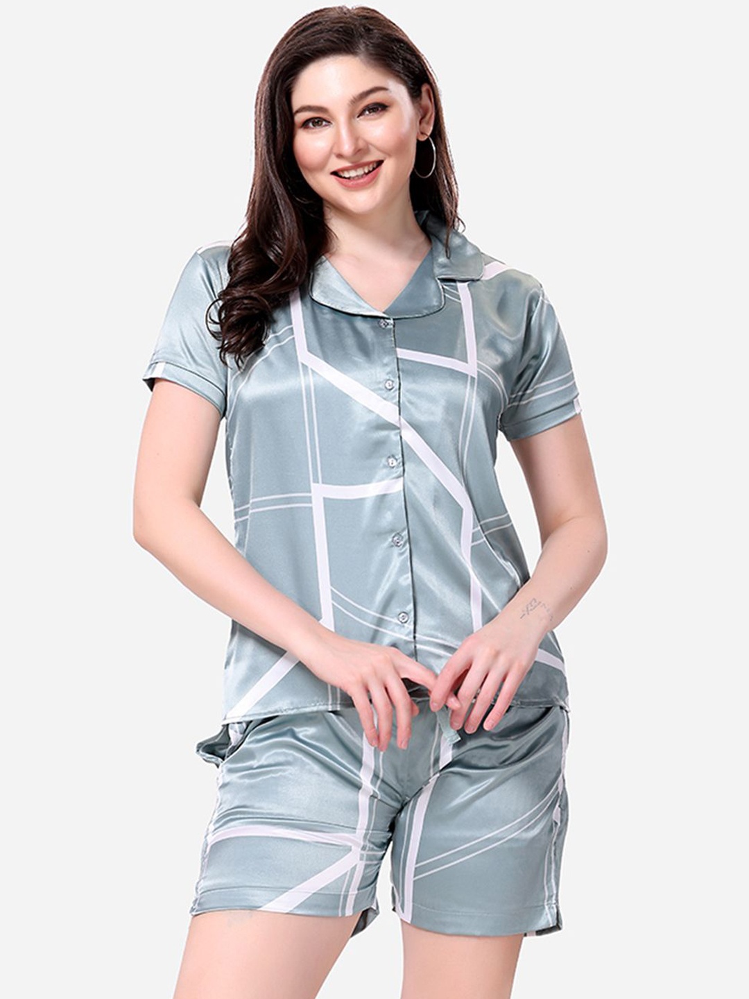 

Lenissa Women Printed Night suit LS-120, Sea green