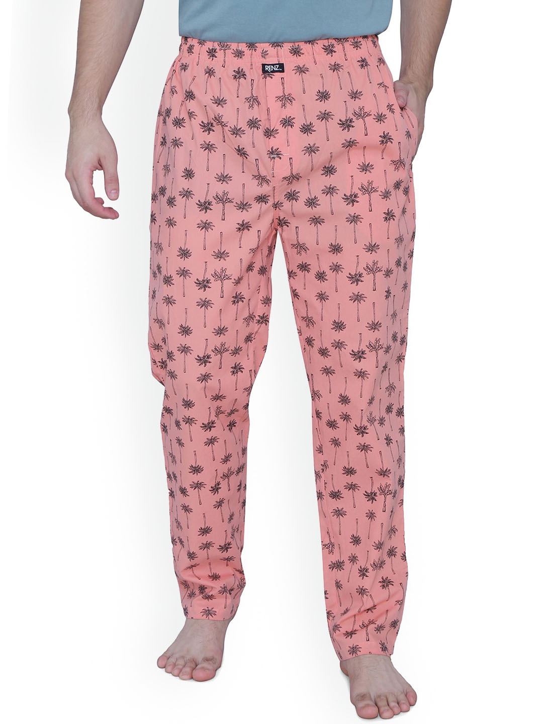 

RENZ Checked Relaxed-Fit Lounge Pants, Pink