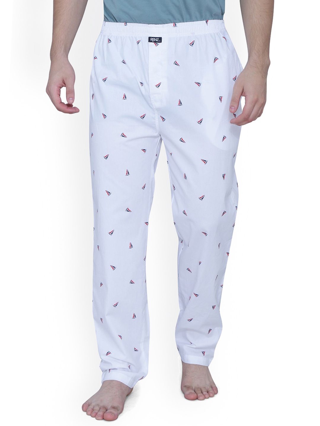 

RENZ Printed Relaxed-Fit Lounge Pants, White