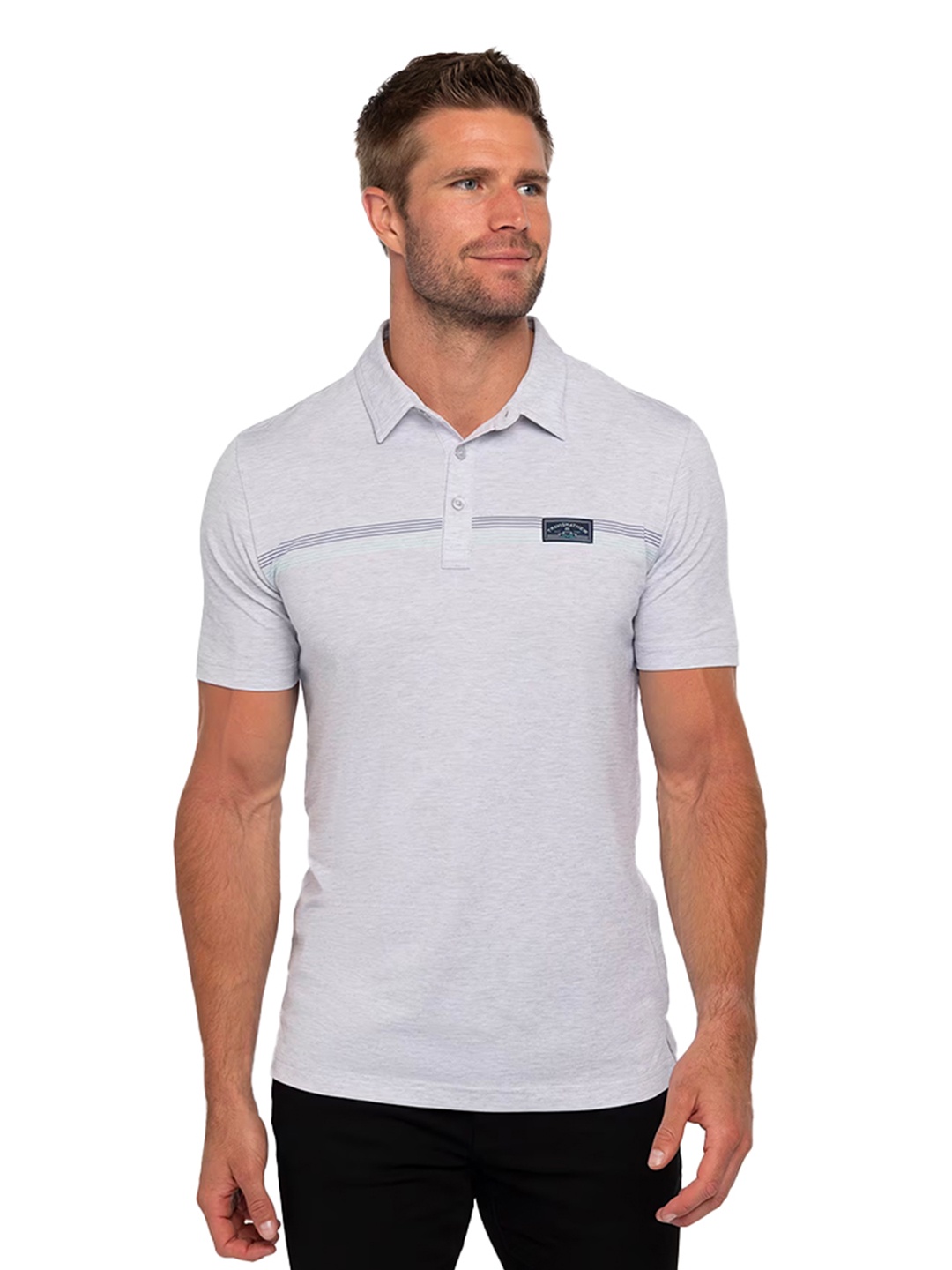 

TRAVIS MATHEW Men Polo Collar Pockets T-shirt, Grey