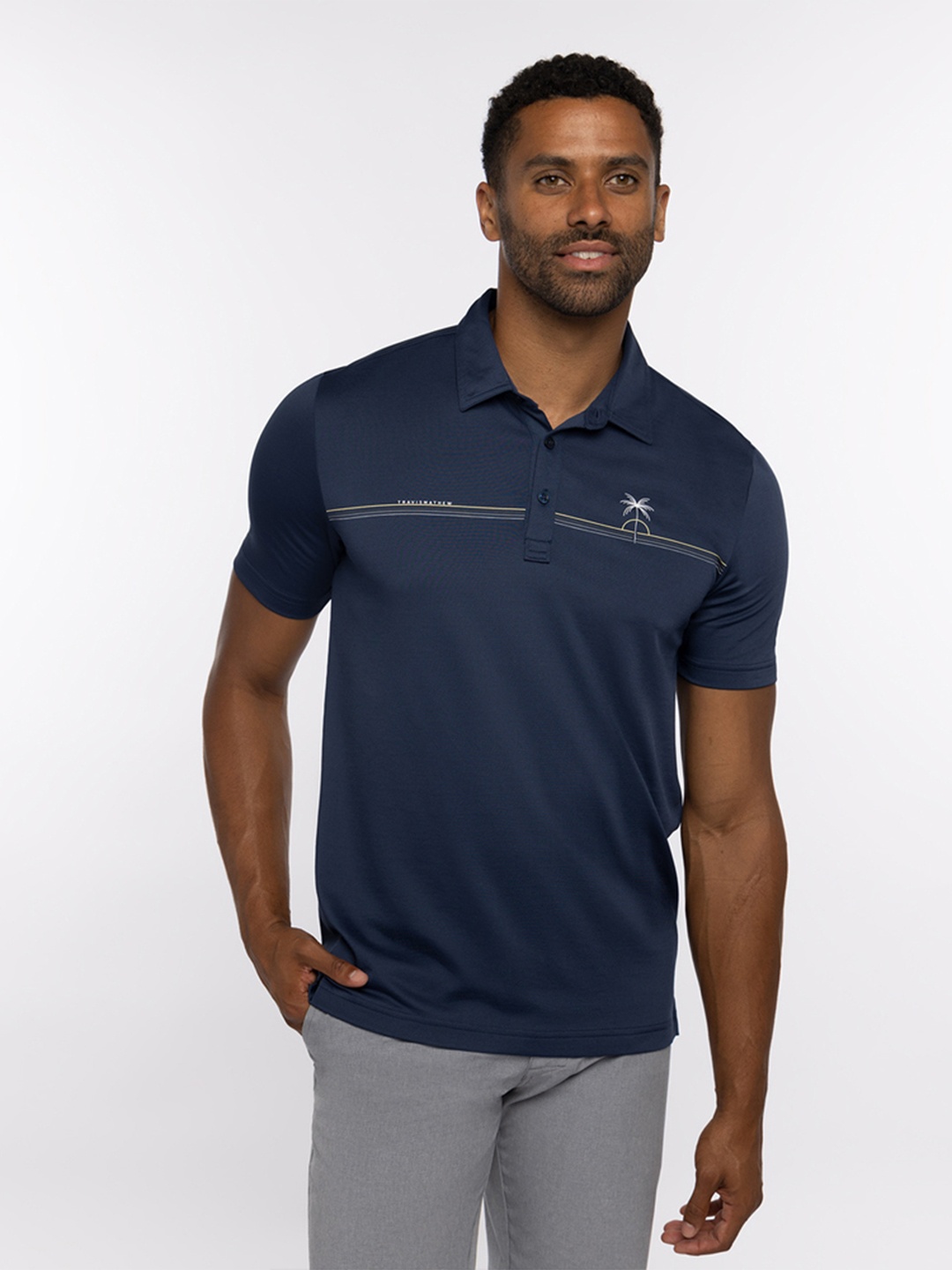 

TRAVIS MATHEW Men Polo Collar T-shirt, Navy blue