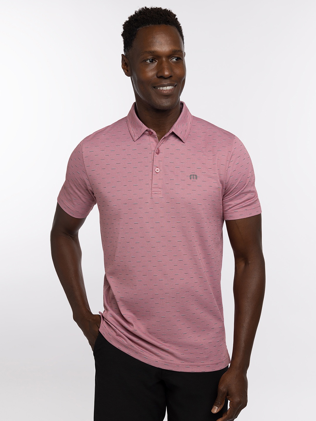 

TRAVIS MATHEW Men Polo Collar Pockets T-shirt, Rose