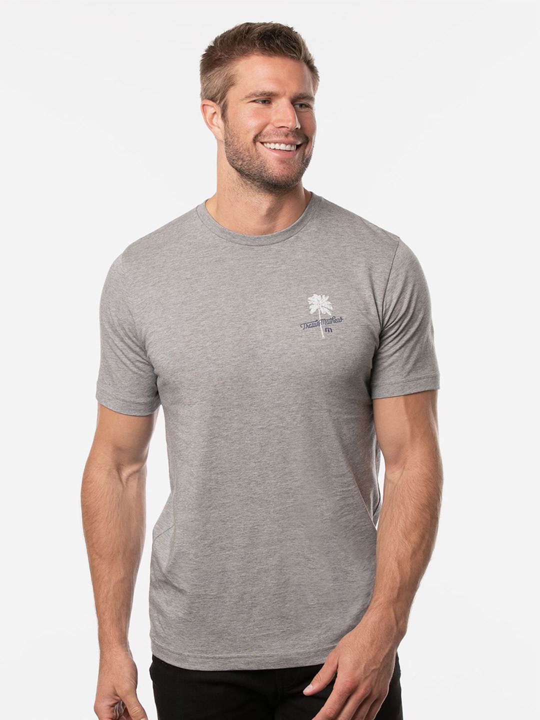 

TRAVIS MATHEW Men Solid Round Neck T-shirt, Grey