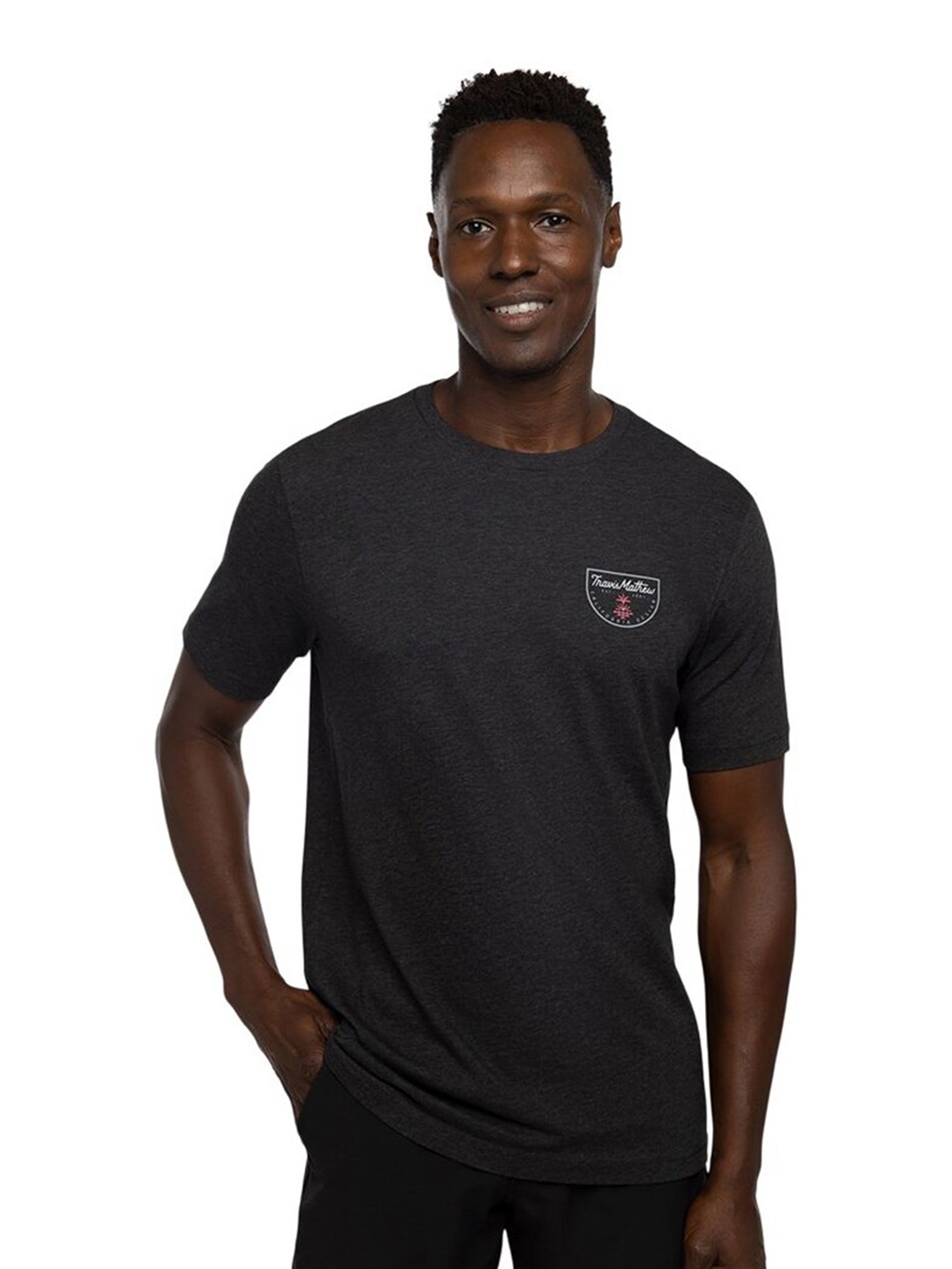

TRAVIS MATHEW Men Solid Round Neck T-shirt, Grey