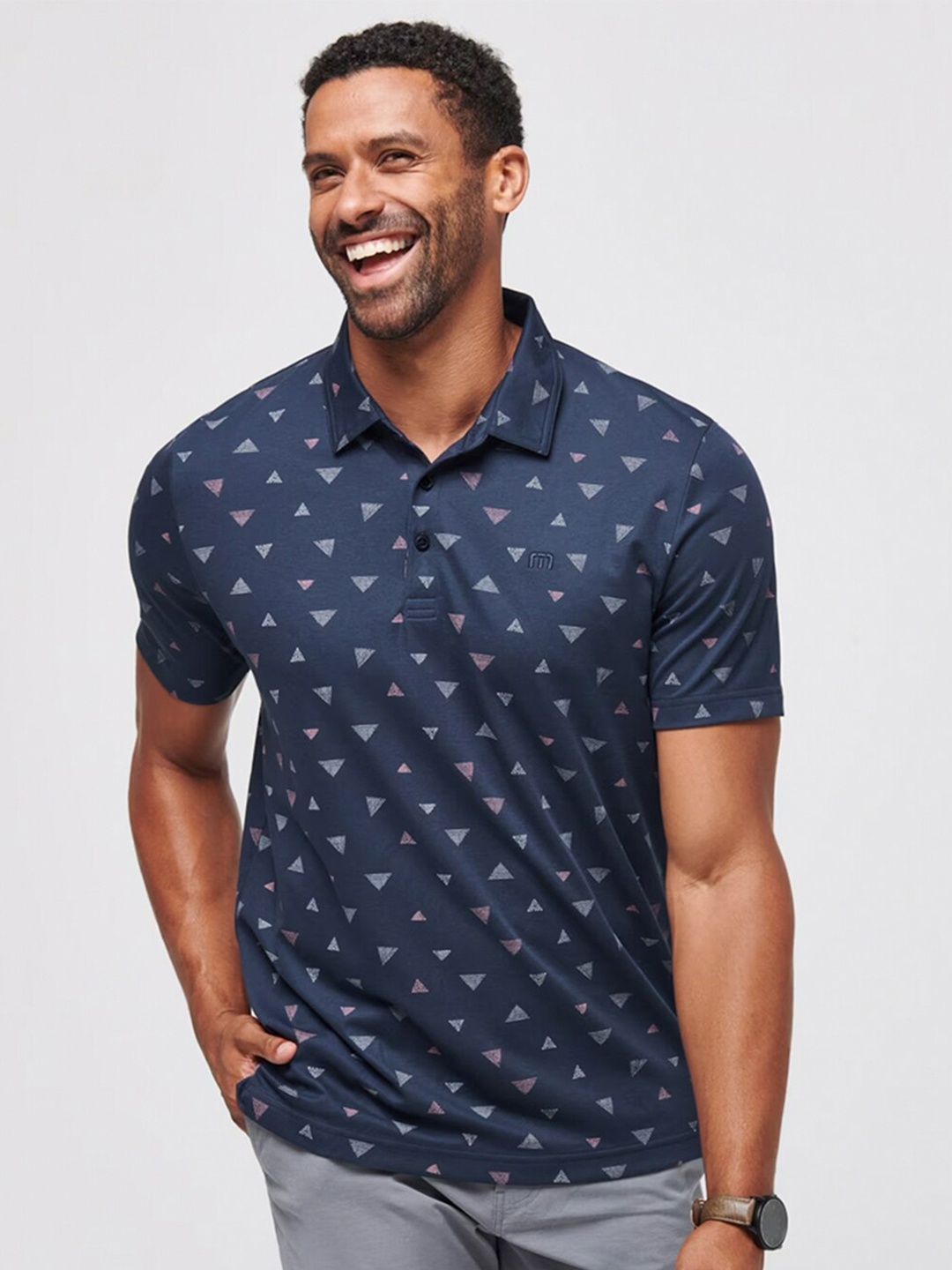 

TRAVIS MATHEW Men Conversational Printed Polo Collar T-shirt, Blue