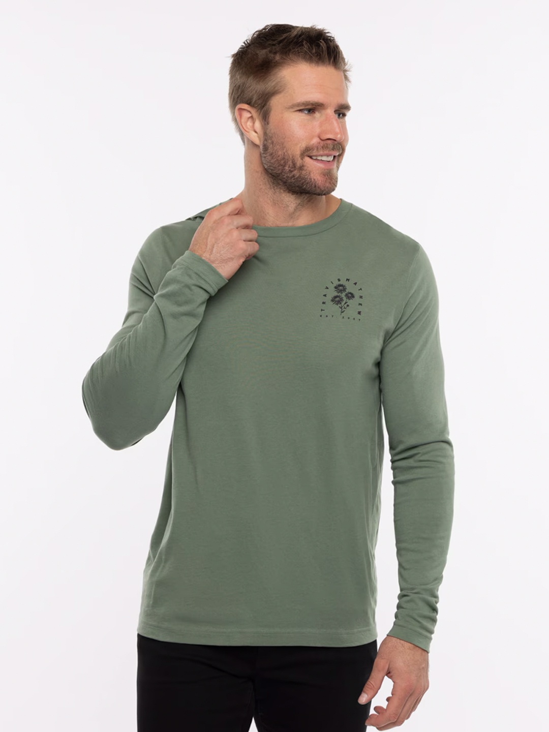 

TRAVIS MATHEW Men V-Neck T-shirt, Green