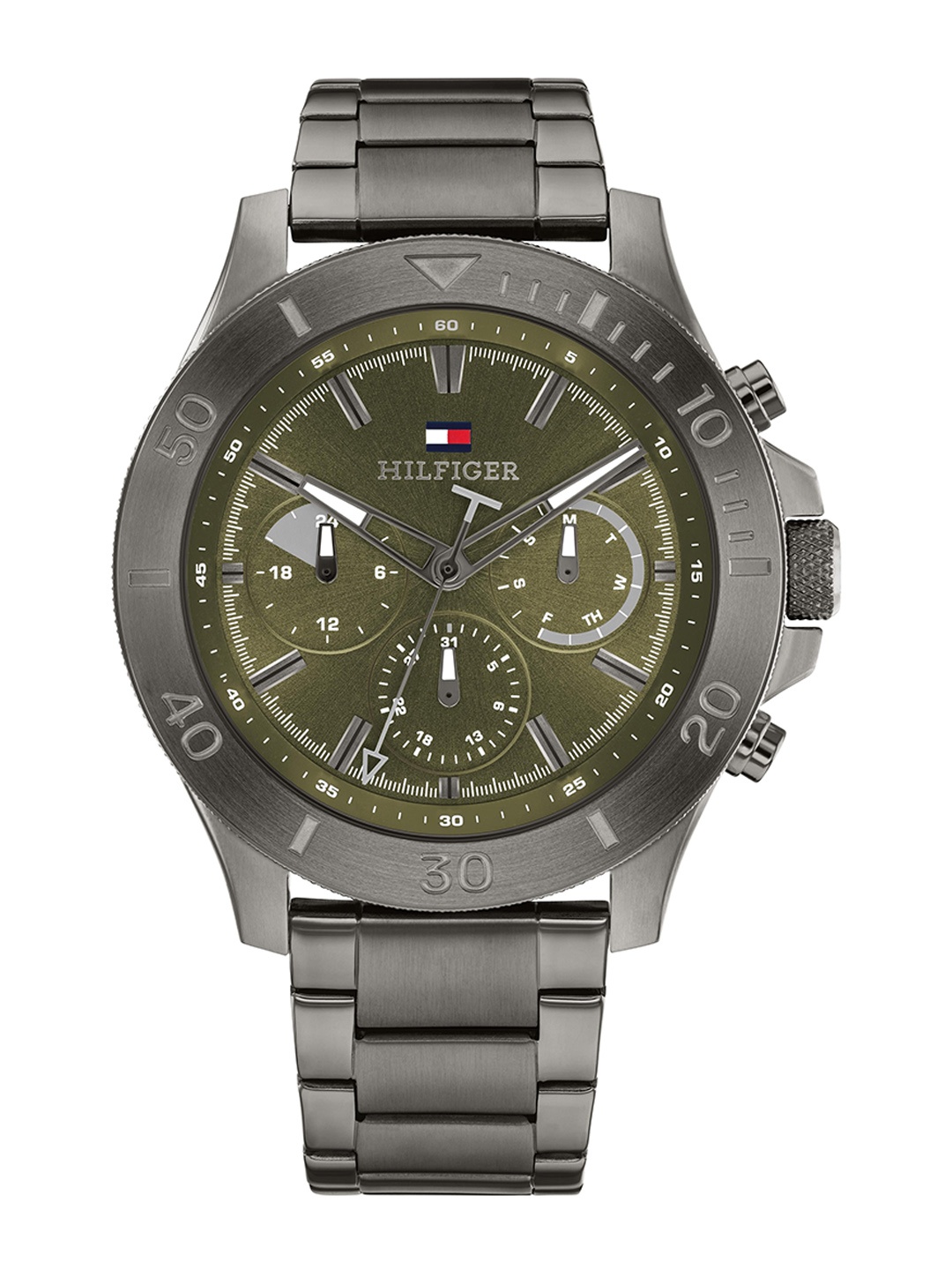 

Tommy Hilfiger Men Dial & Stainless Steel Bracelet Style Straps Analogue Watch TH1792115, Green