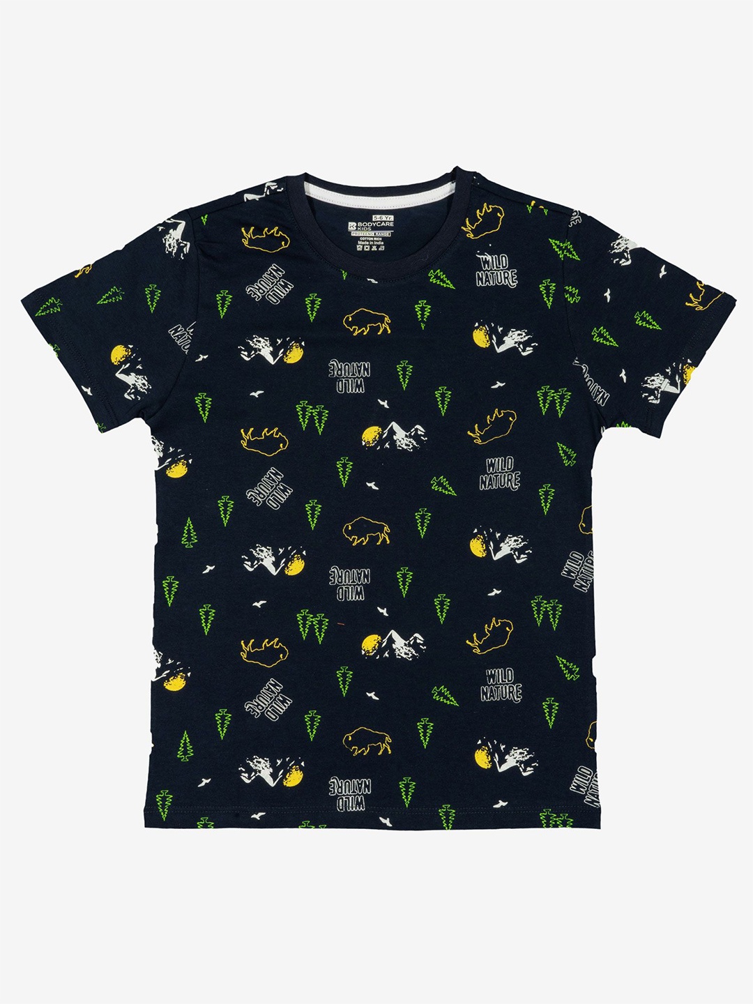 

Bodycare Boys Conversational Printed Round Neck Tshirt, Navy blue