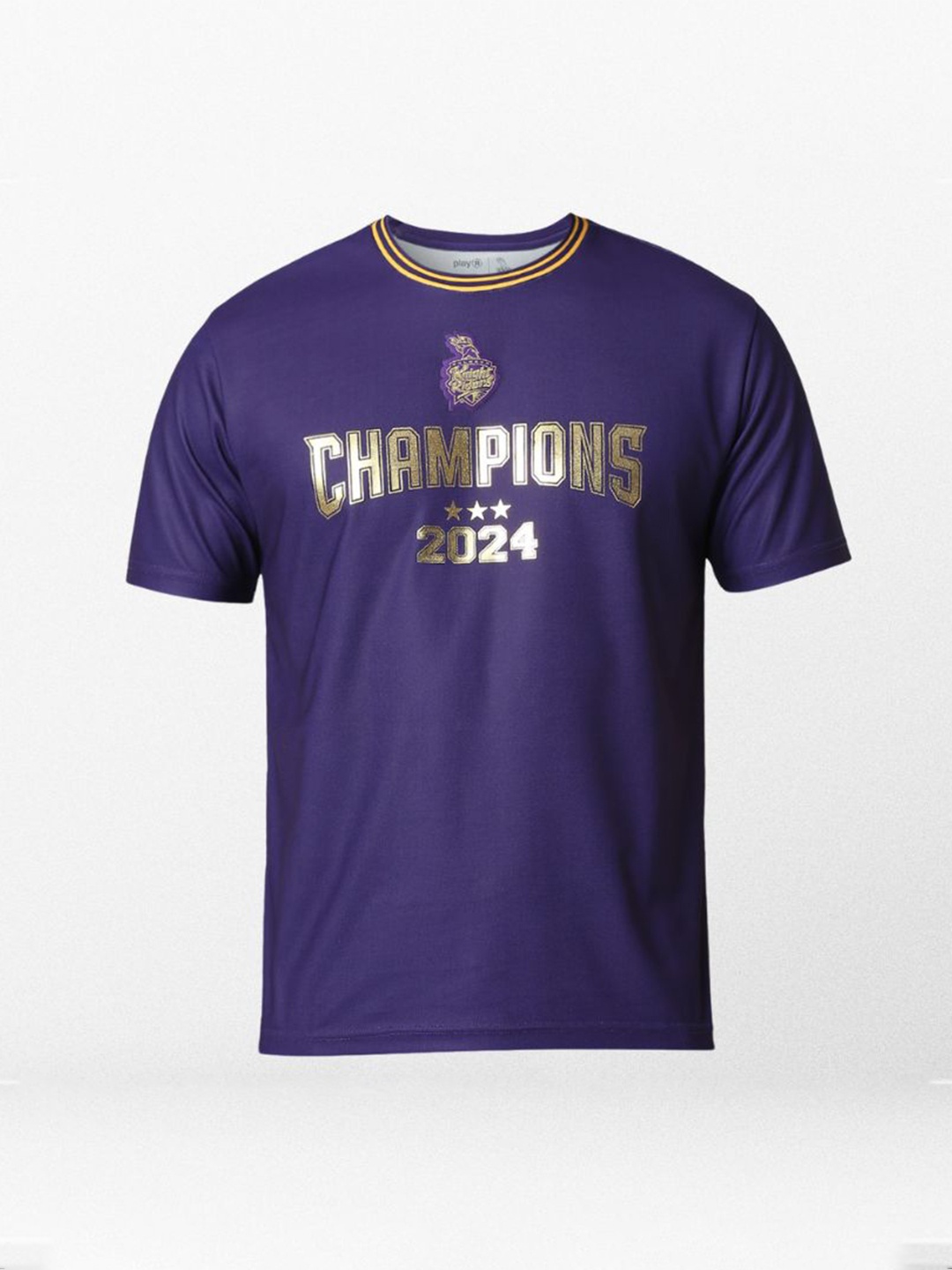 

playR KKR Champions 2024 Round Neck Printed T-shirt, Purple