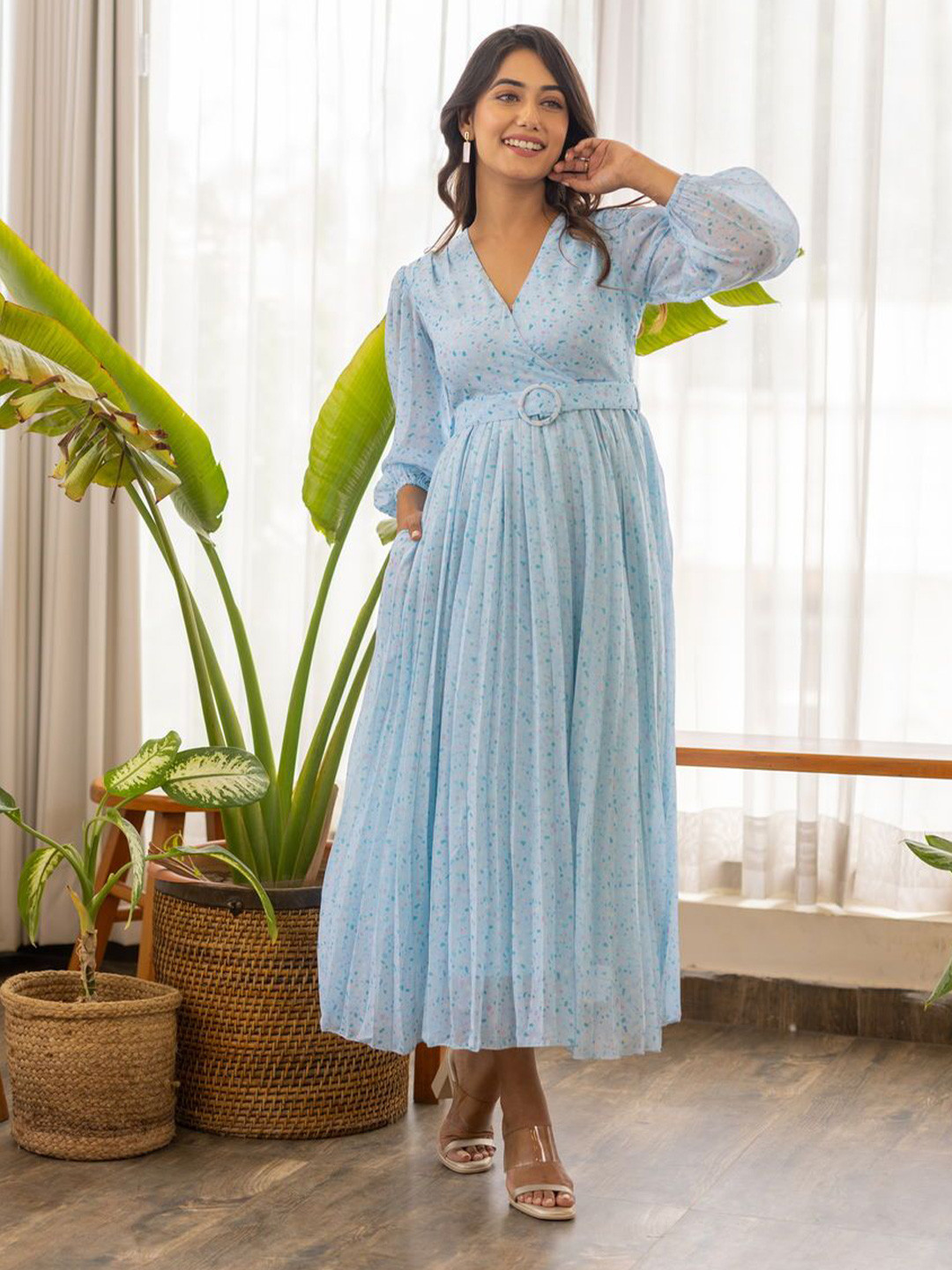 

Polago Clothing Georgette Maxi Dress, Blue