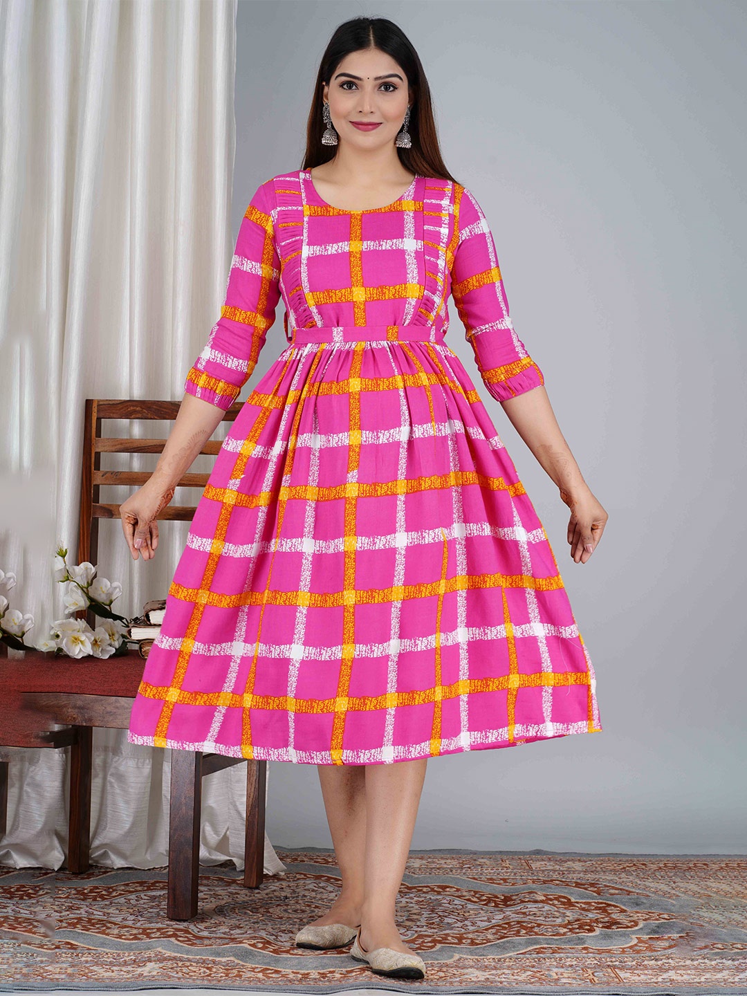 

SAGA Printed Anarkali Maternity Kurta, Pink