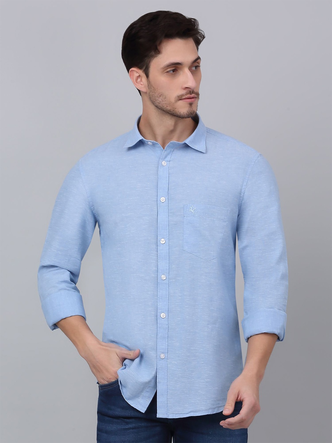 

Cantabil Men Opaque Casual Shirt, Blue