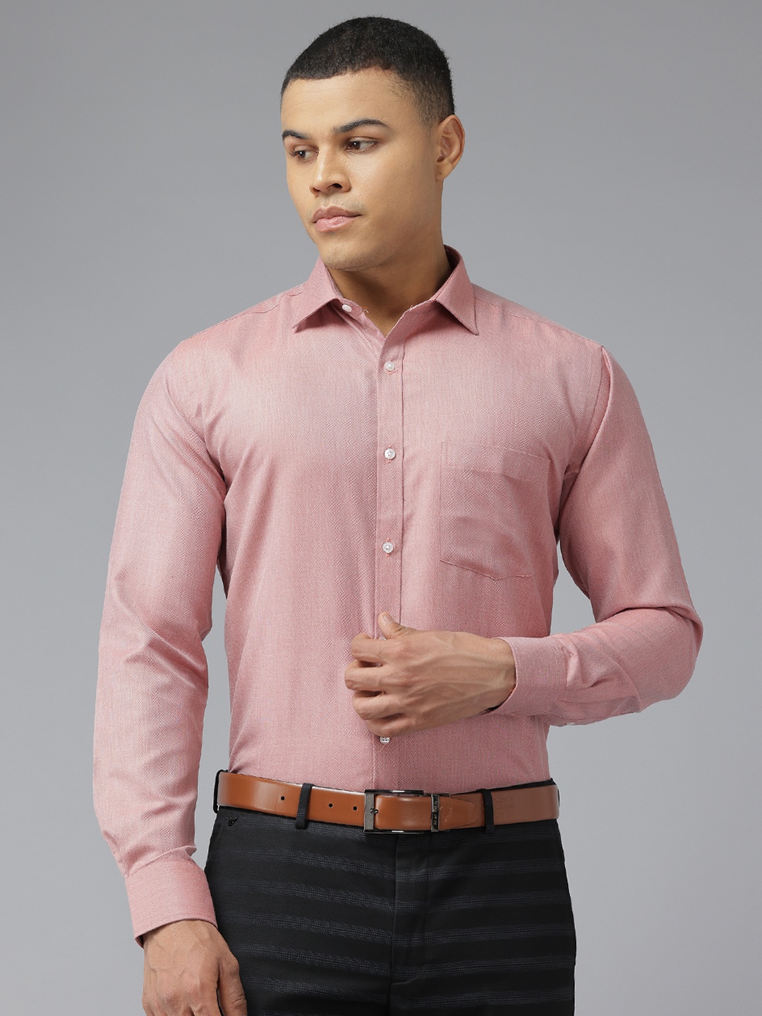 

Park Avenue Slim Fit Formal Shirt, Red