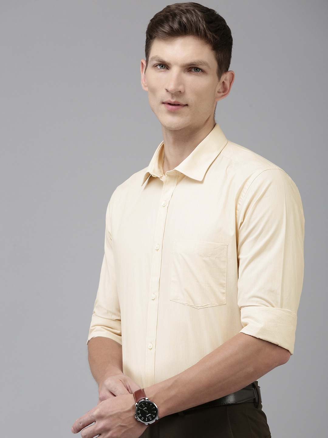 

Park Avenue Slim Fit Pure Cotton Formal Shirt, Beige