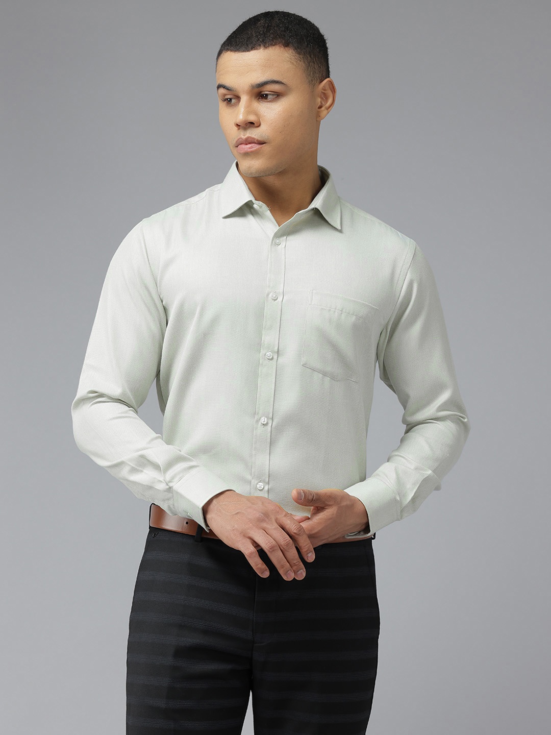 

Park Avenue Slim Fit Formal Shirt, Green