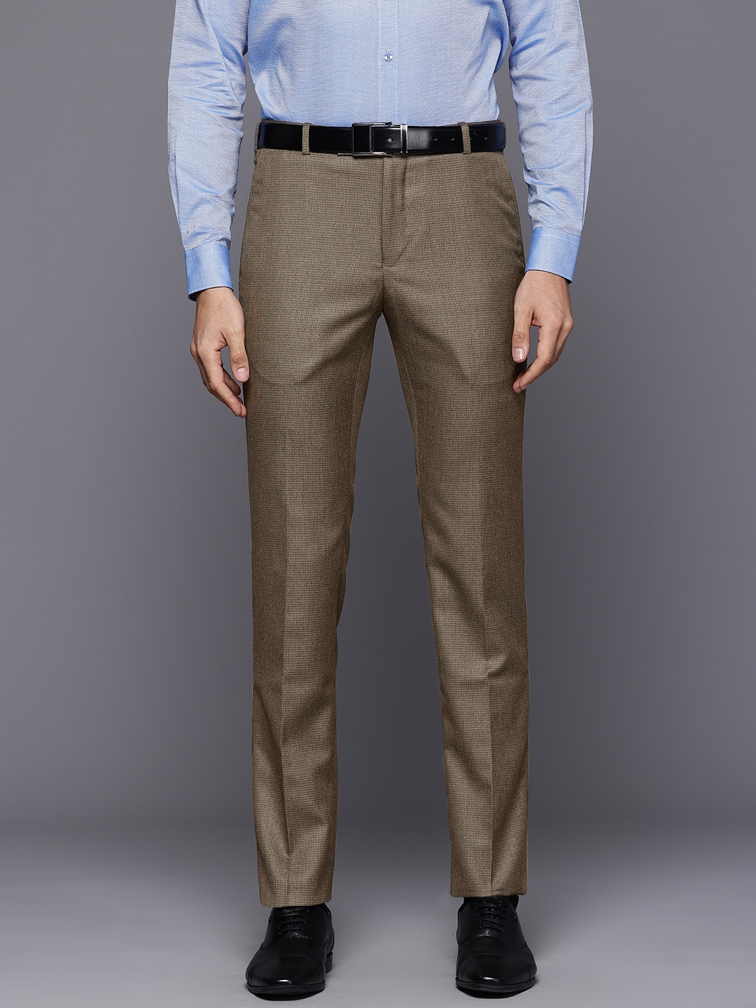 

Raymond Men Slim Fit Trousers, Brown