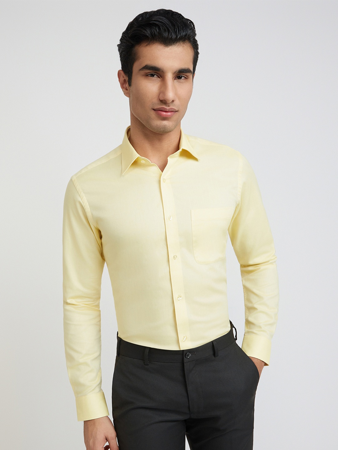 

Raymond Slim Fit Pure Cotton Formal Shirt, Yellow
