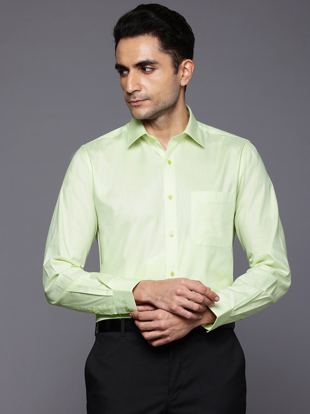 

Raymond Slim Fit Pure Cotton Formal Shirt, Fluorescent green
