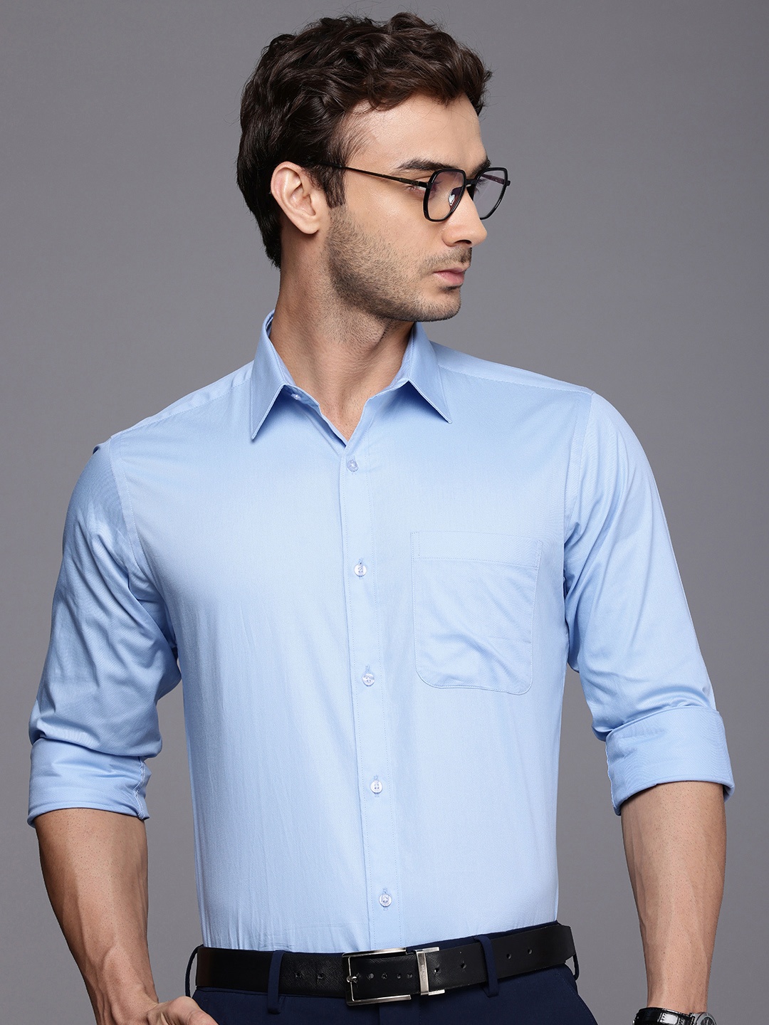 

Raymond Pure Cotton Standard Fit Formal Shirt, Blue