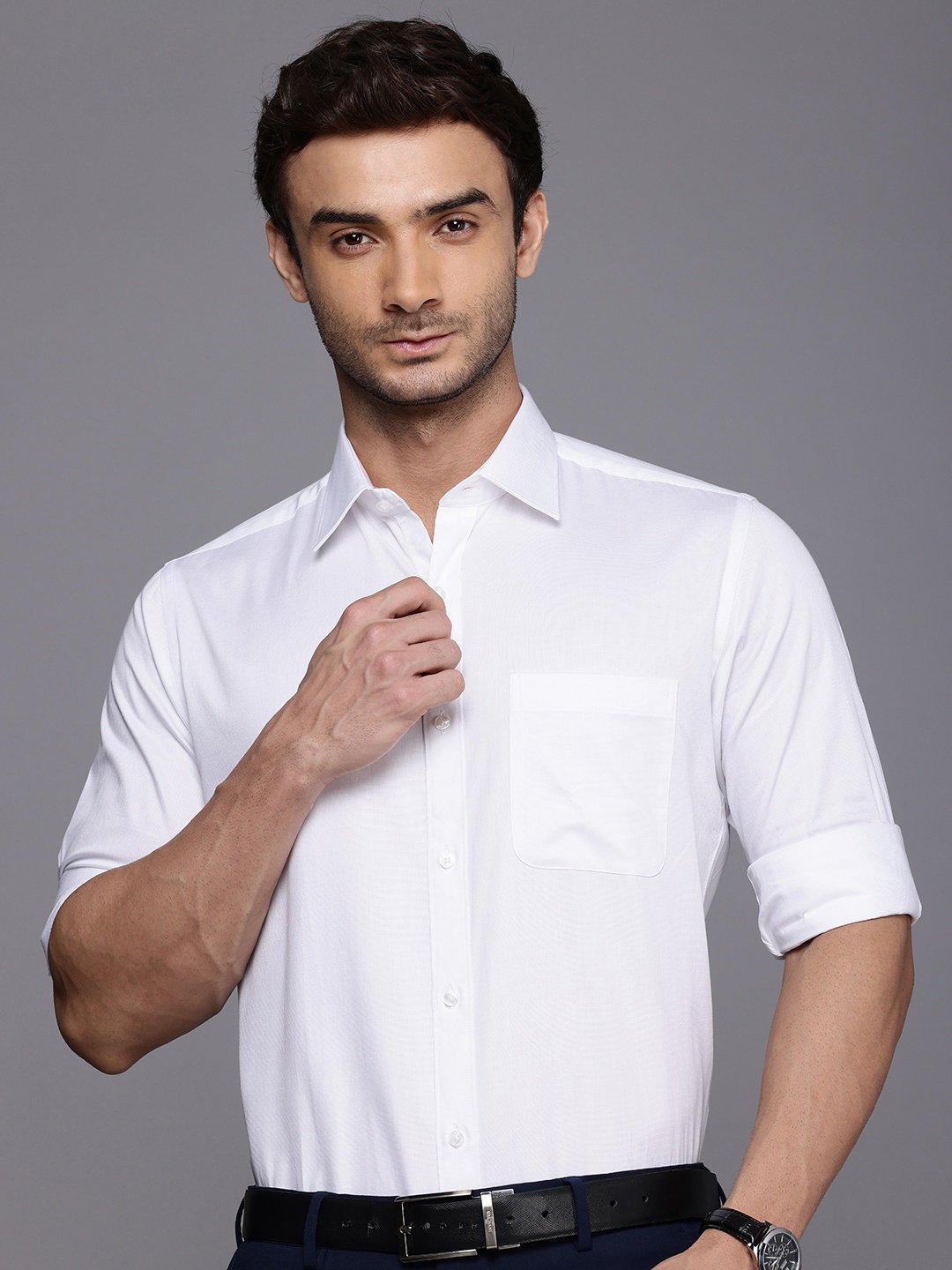 

Raymond Slim Fit Opaque Pure Cotton Formal Shirt, White