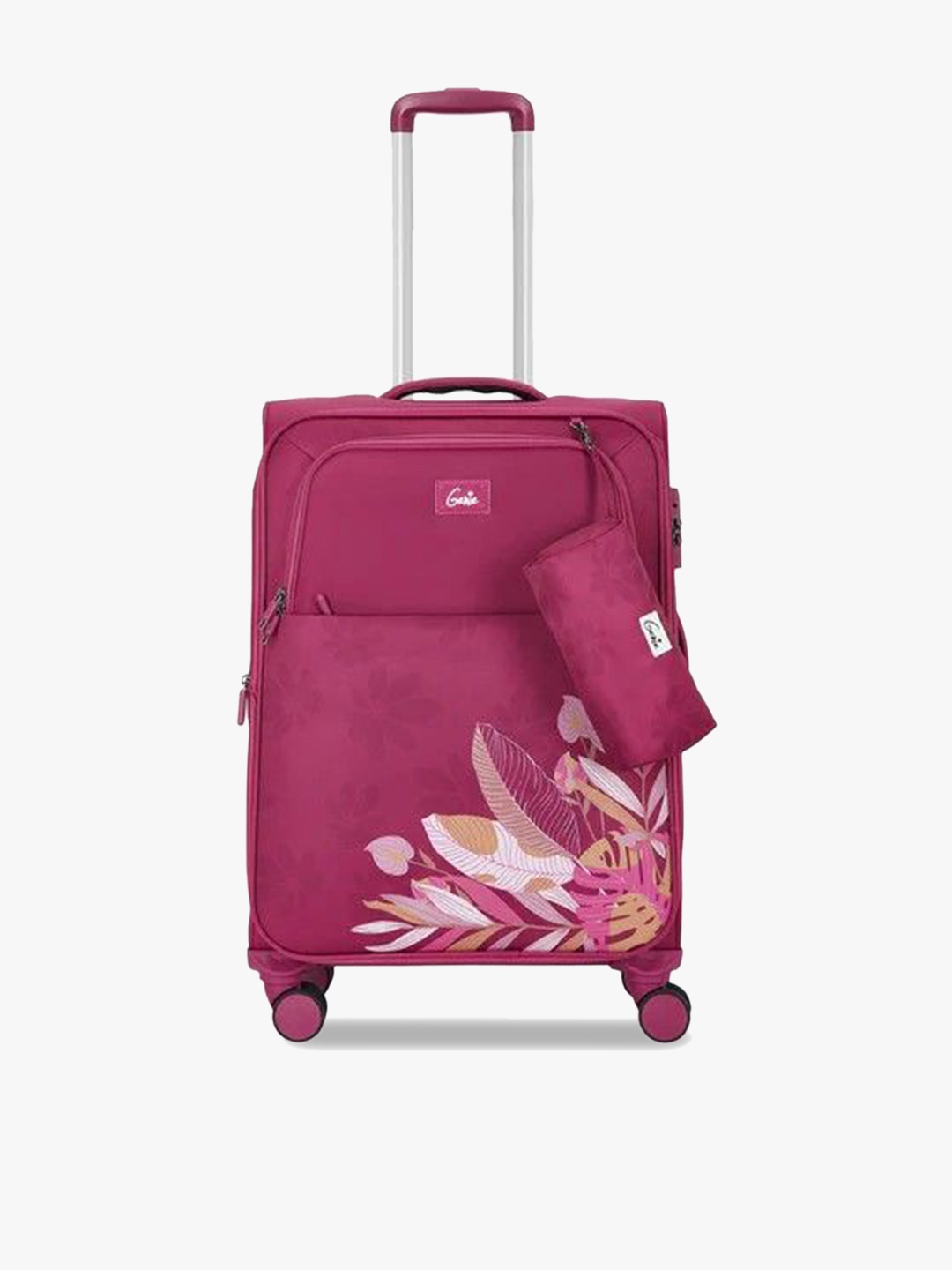 

Genie Bloom Printed Soft Sided Trolley Bag, Rose