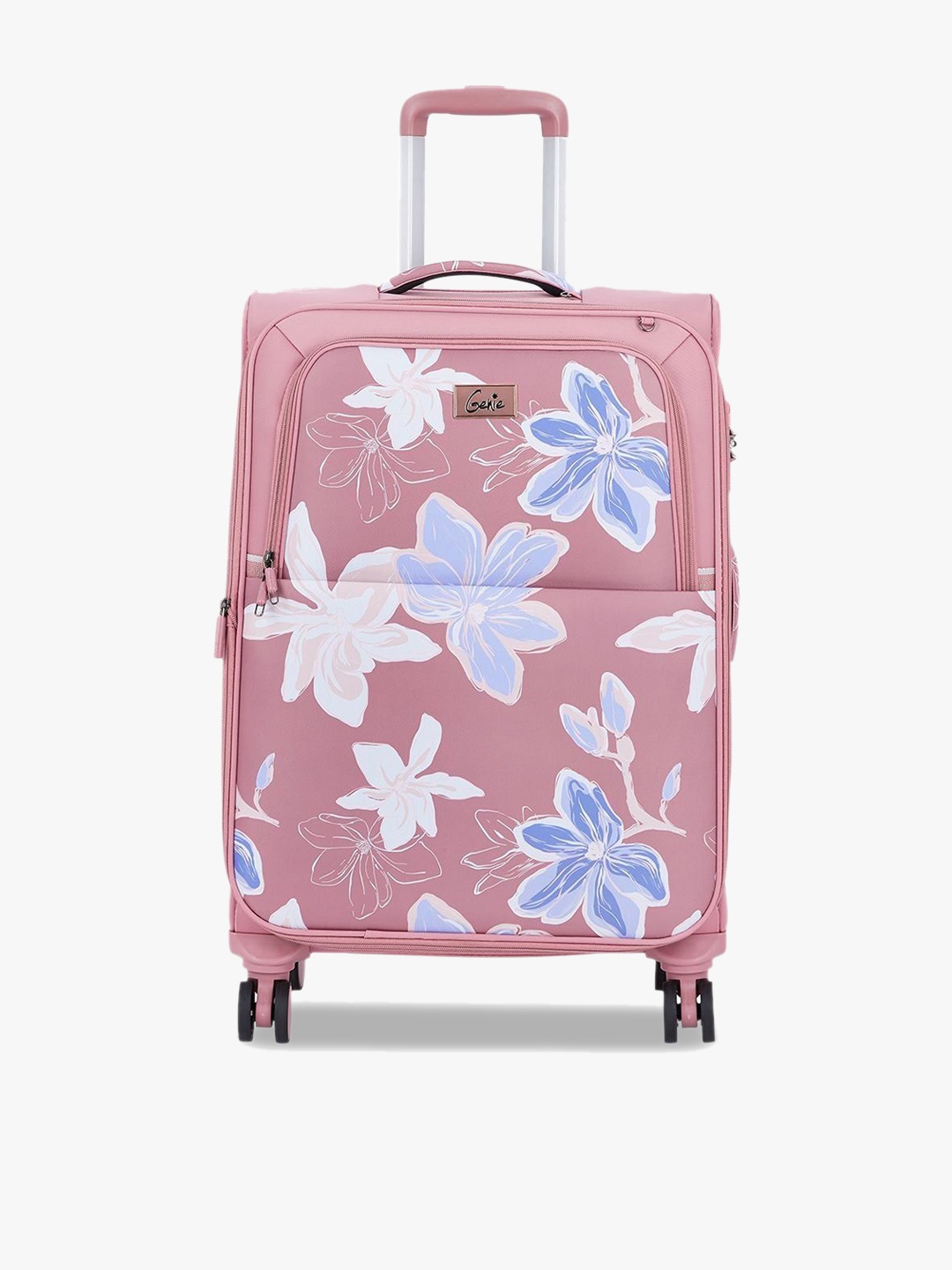 

Genie Printed Soft-Sided Medium Premium Lightweight Trolley Suitcase, Pink