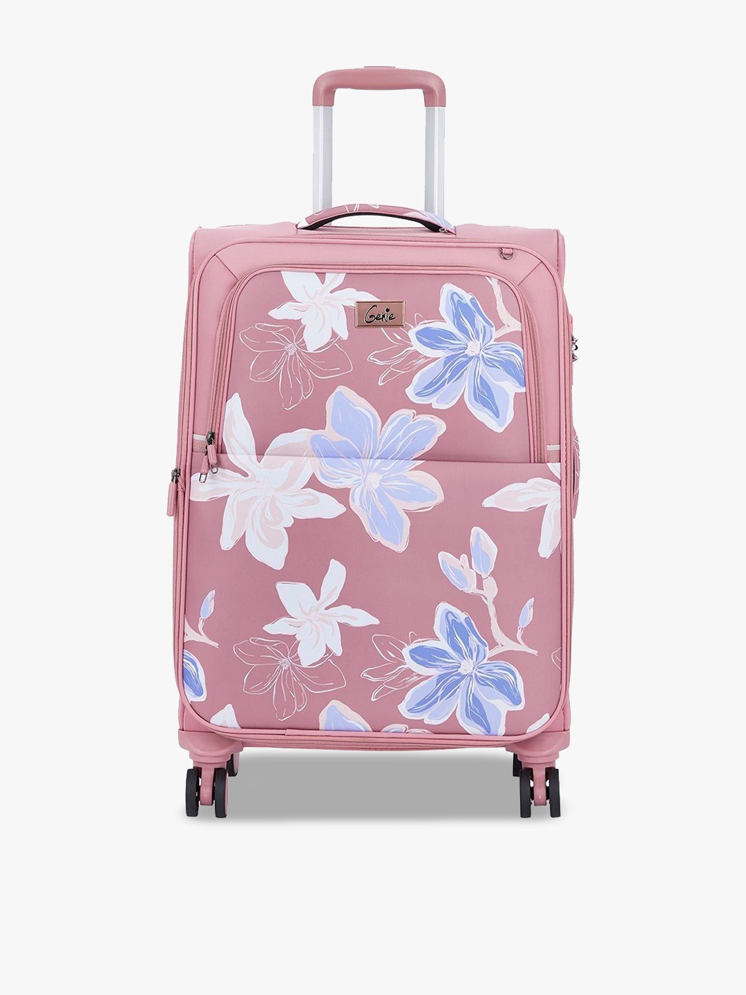 

Genie Printed Hard-Sided Large Trolley Bag, Pink