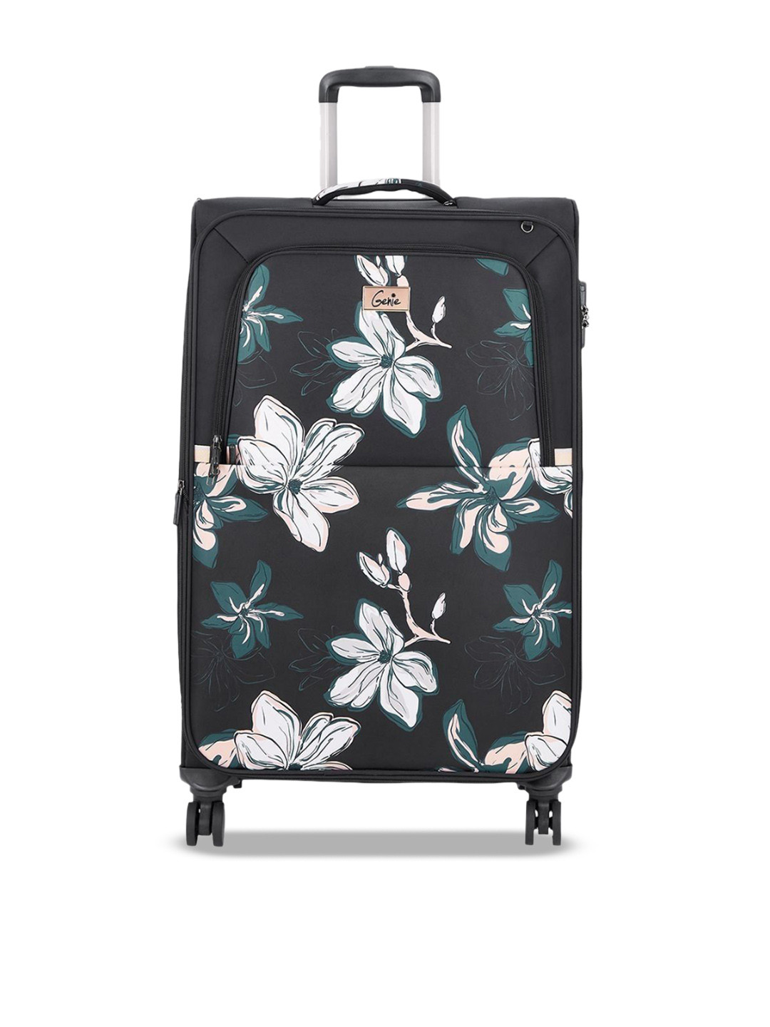 

Genie Lily Printed Soft Sided Trolley Bag, Black