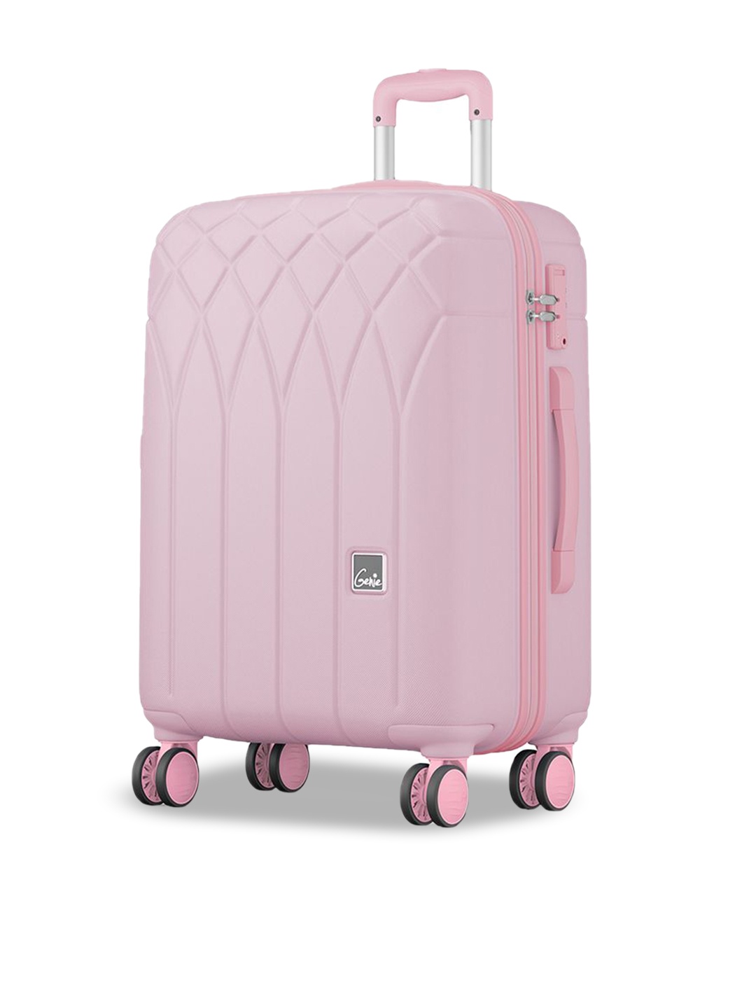 

Genie Dew Women Hard-Sided Large Trolley Bag, Pink