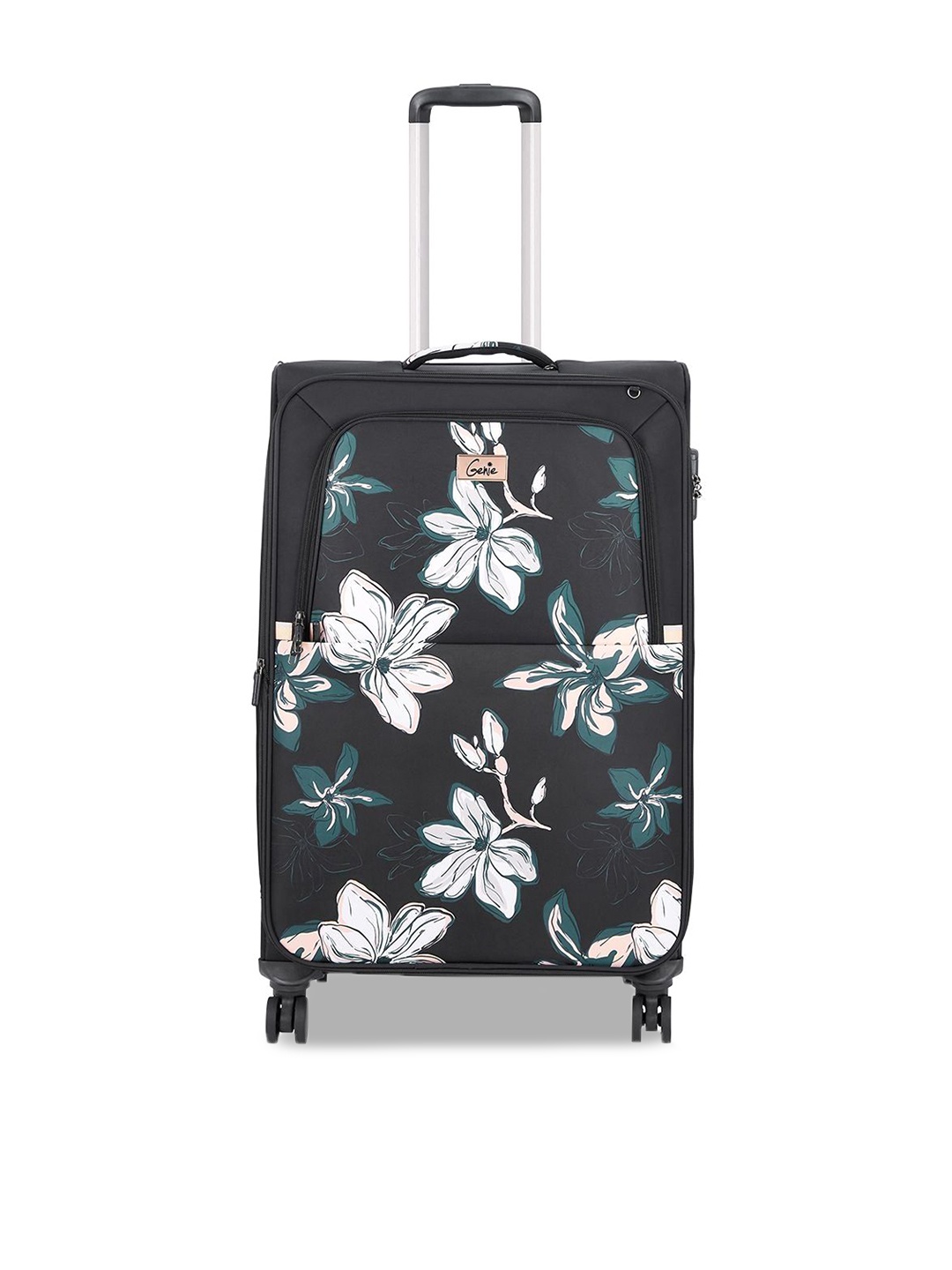 

Genie Lily Printed Soft Sided Trolley Bag, Black