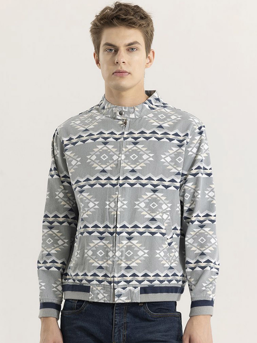 

Snitch Men Crop Open Front jacket, Grey