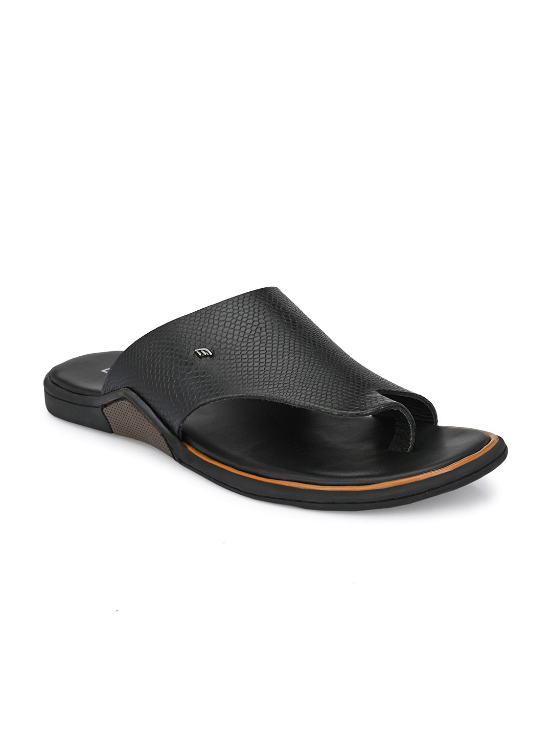 

Egoss Men Textured Leather Comfort Sandals, Black